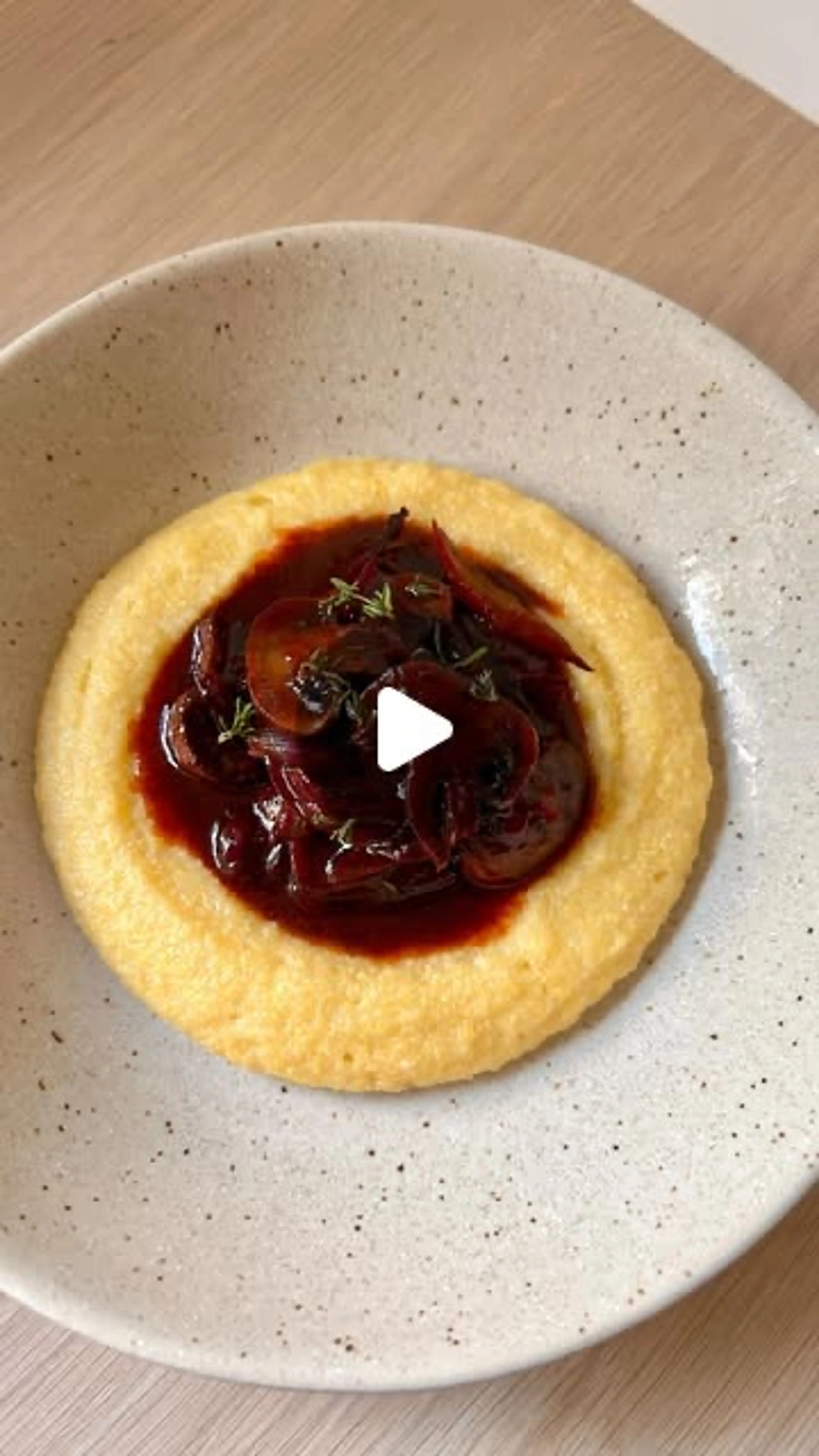 Polenta with Balsamic Red Wine & Thyme Mushrooms