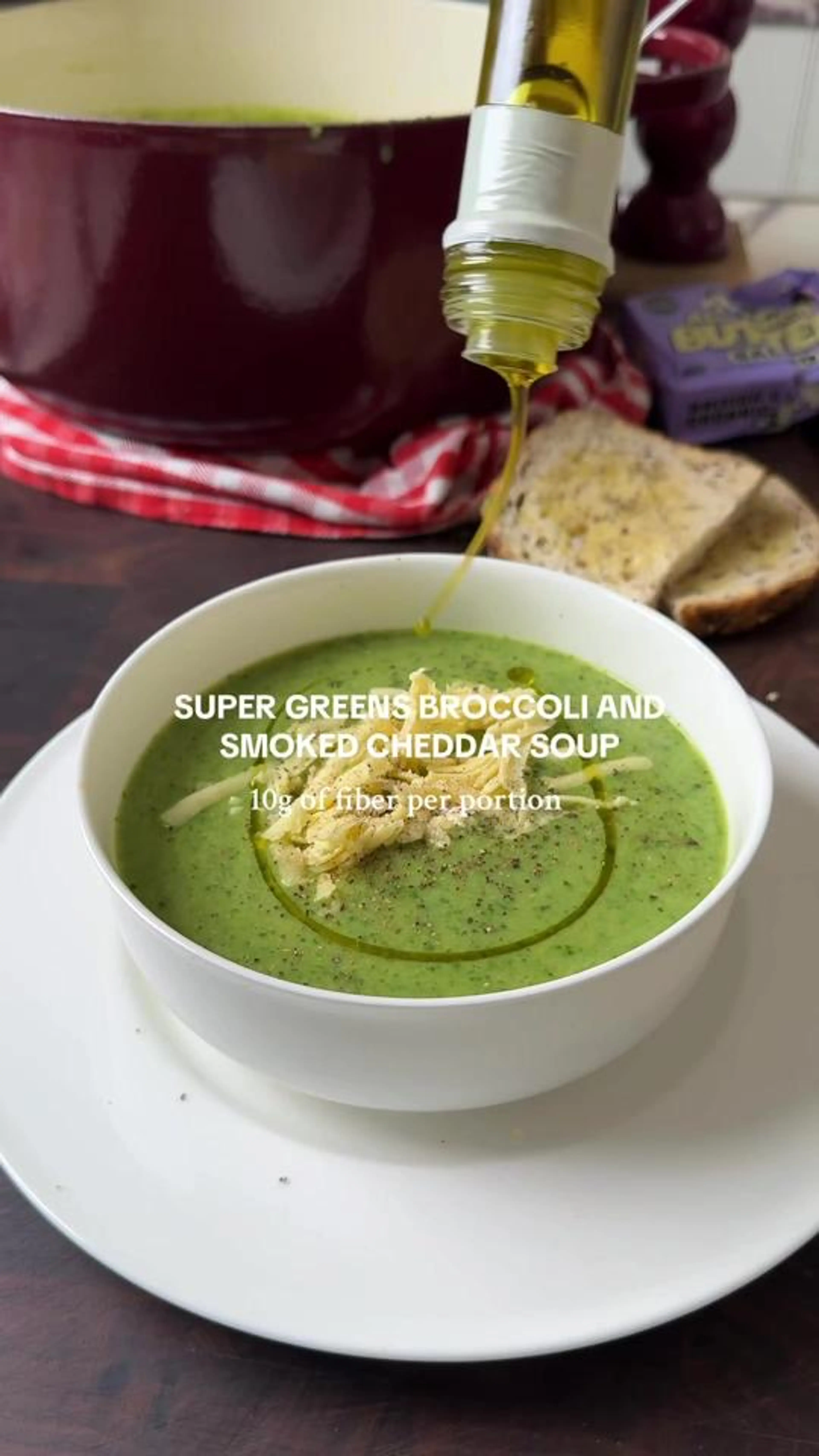 Super Greens Broccoli and Smoked Cheddar Soup