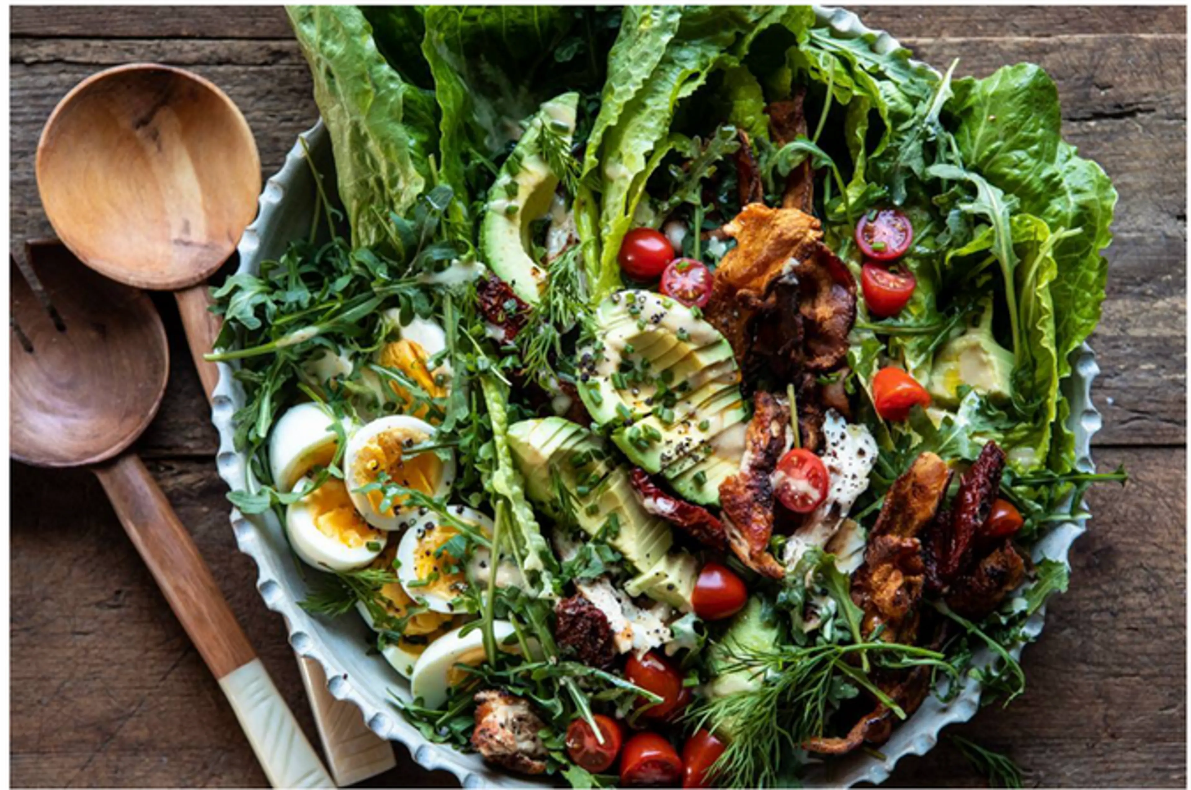 Sun-Dried Tomato Chicken + Avocado Cobb Salad w Tahini Ranch