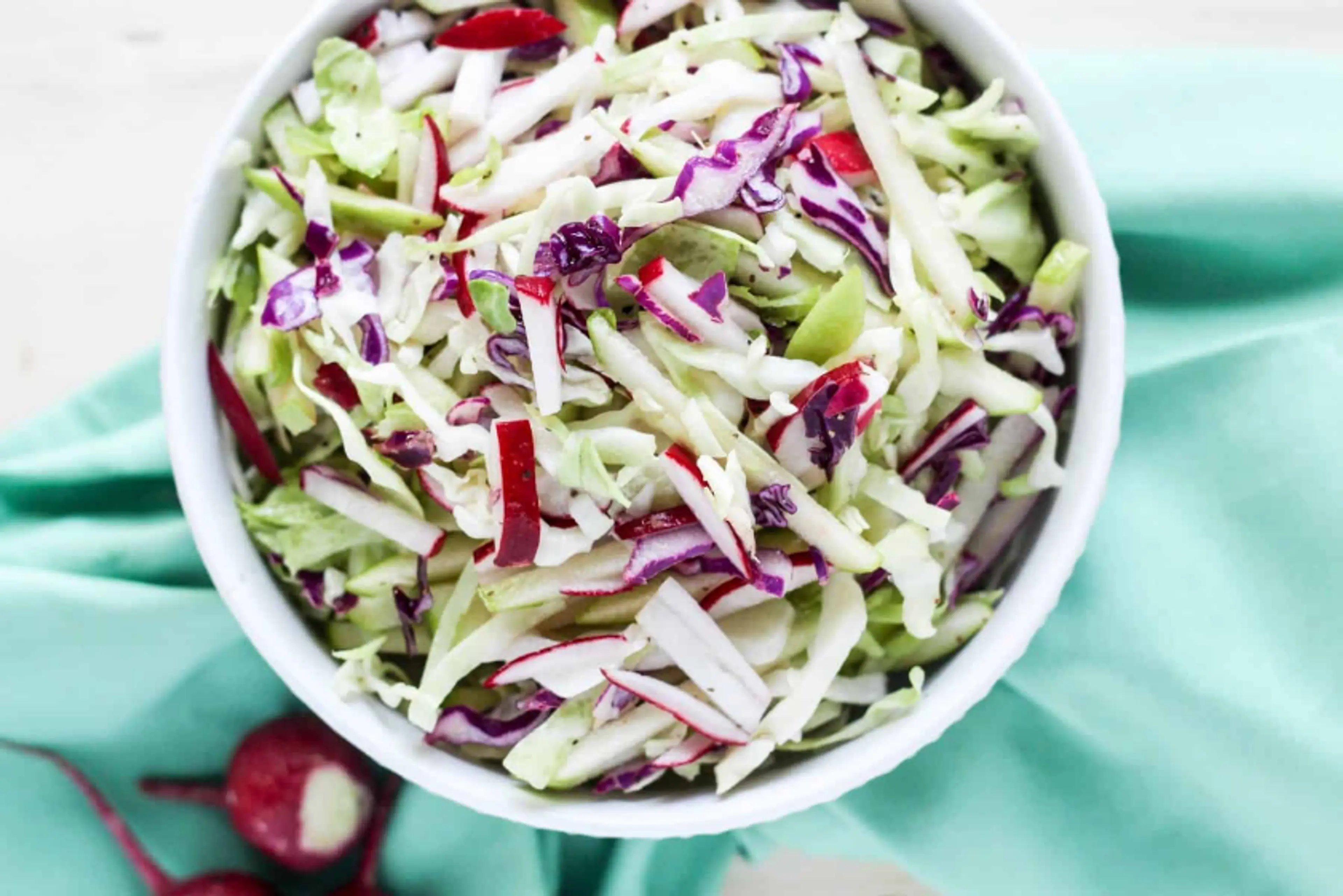 Cabbage, Apple and Radish Cole Slaw