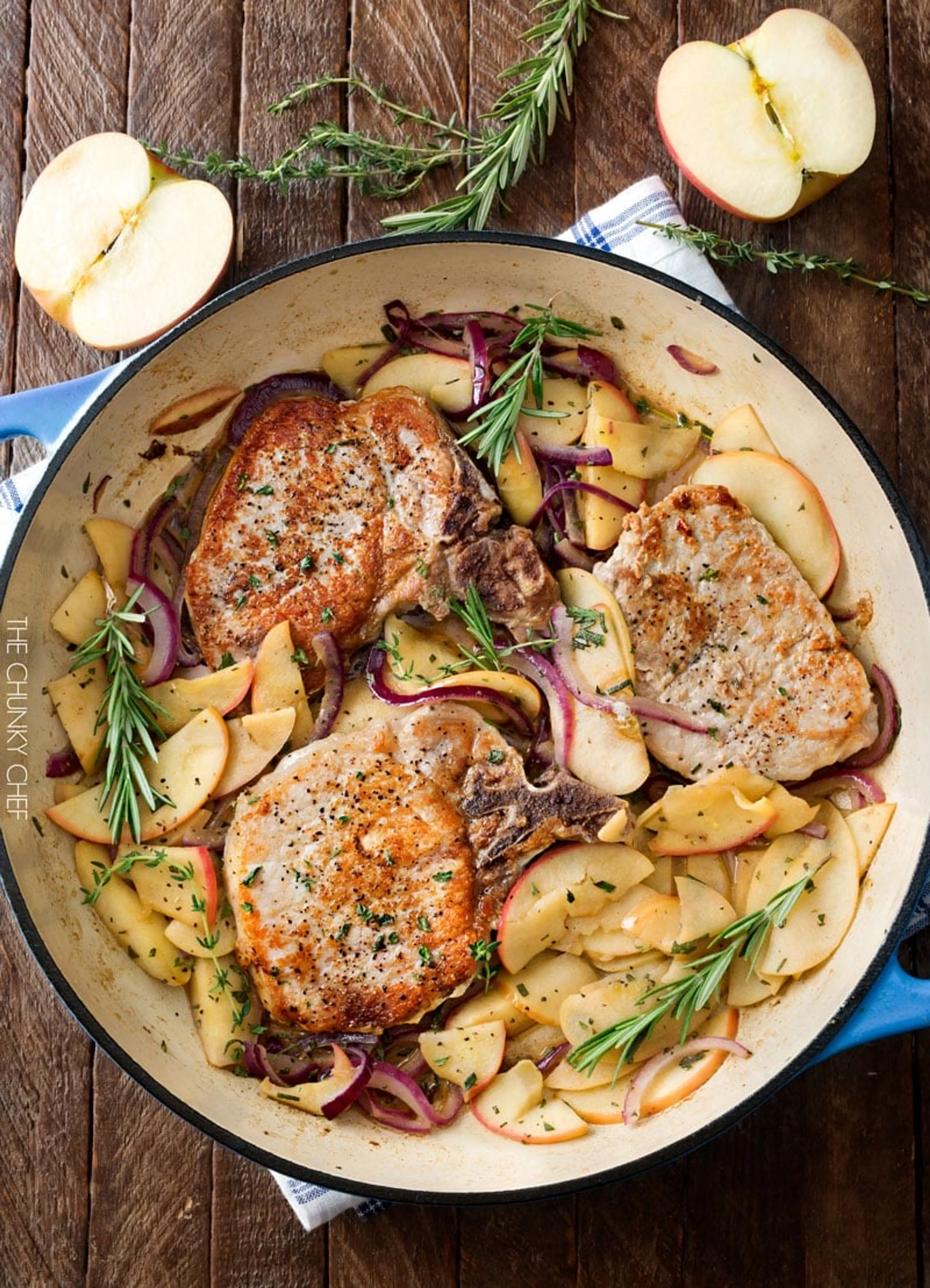 One Pan Pork Chops with Apples and Onions