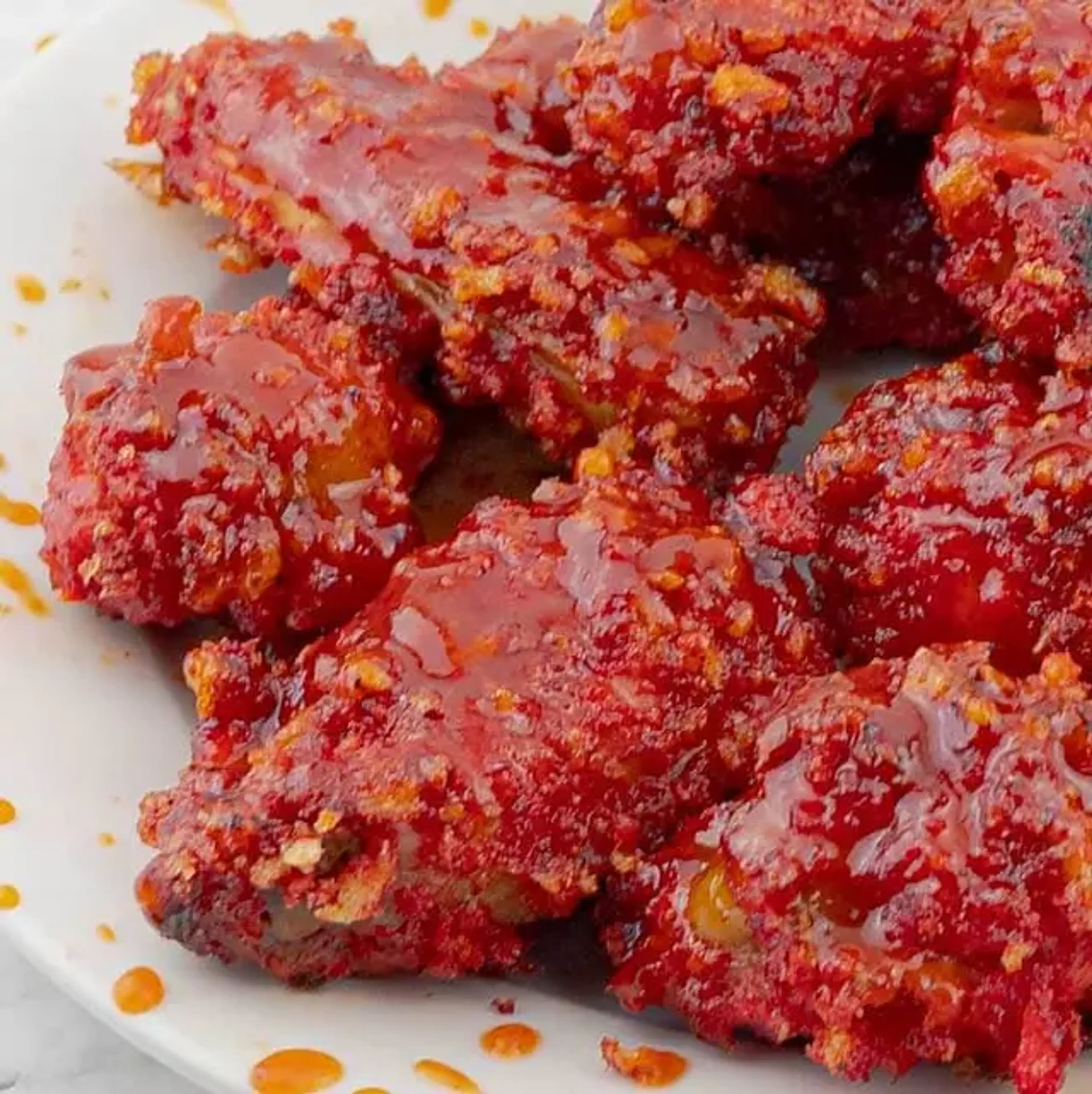 Flamin' Hot Cheetos Wings with Honey Sriracha Sauce