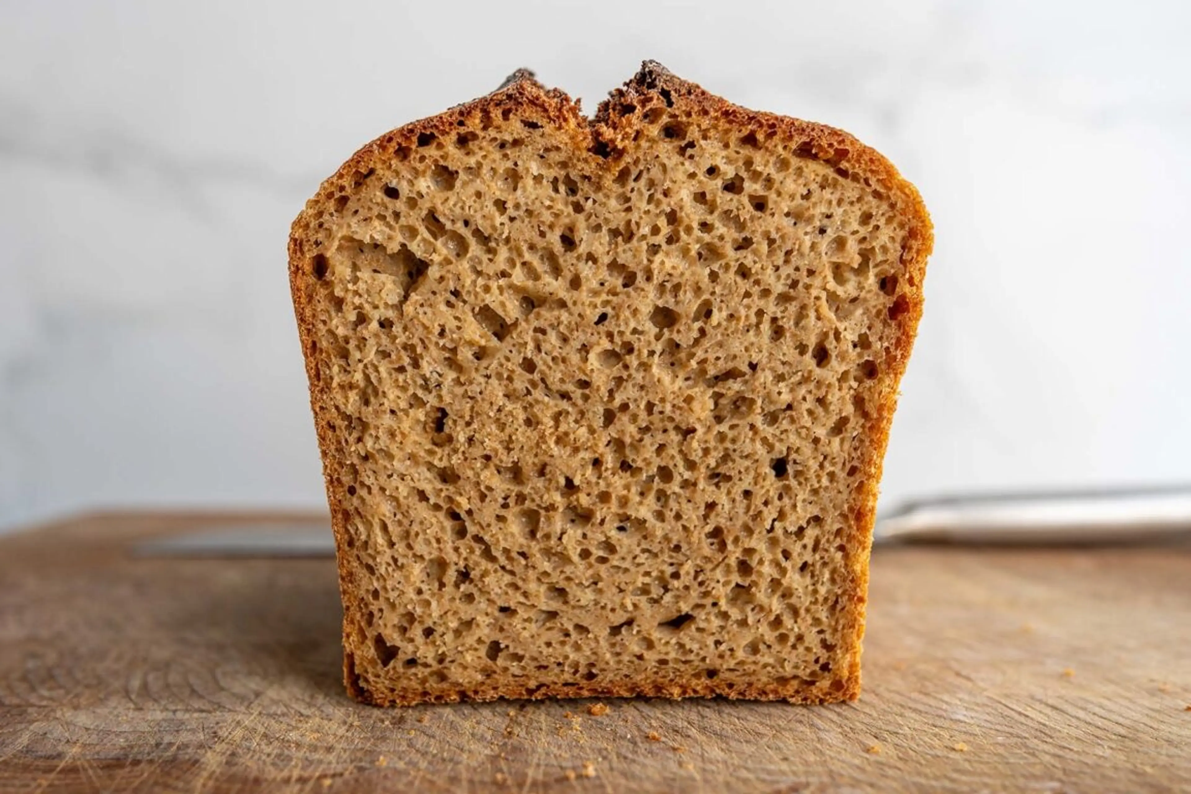 100% Whole Grain Einkorn Sourdough Bread (Pan-Baked Method)