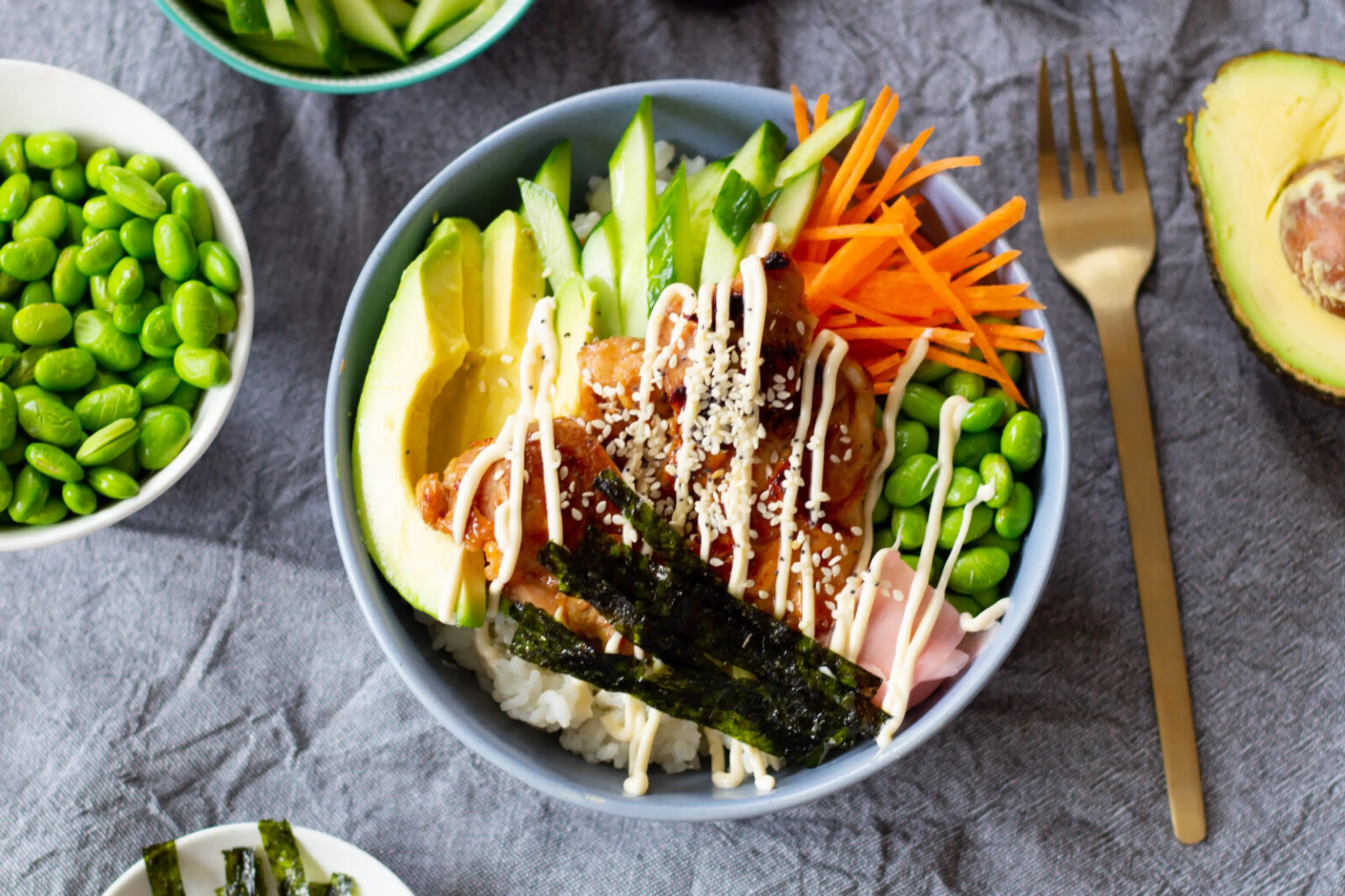 Teriyaki Chicken Sushi Bowls