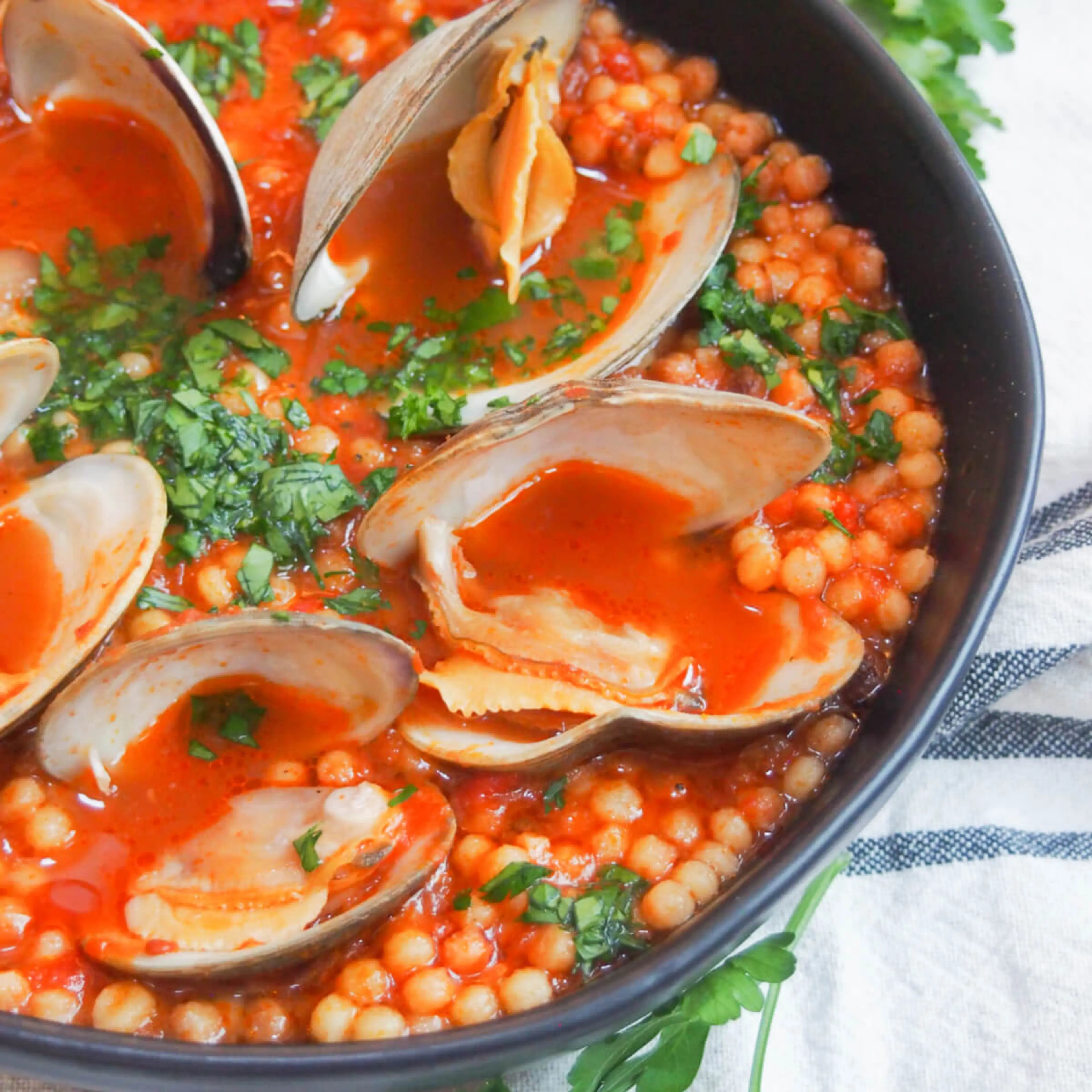 Sardinian fregola with clams