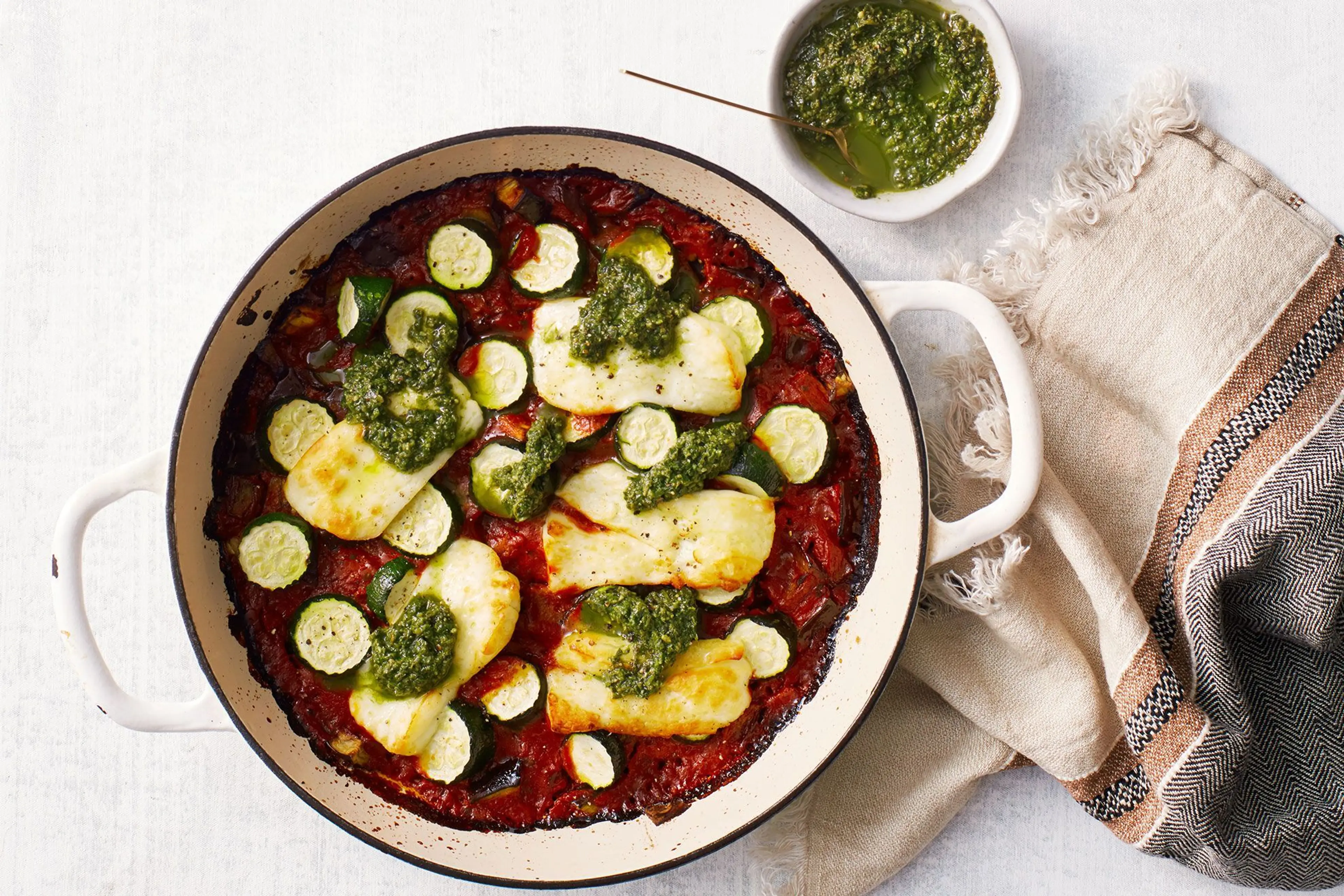 One-pan haloumi bake recipe