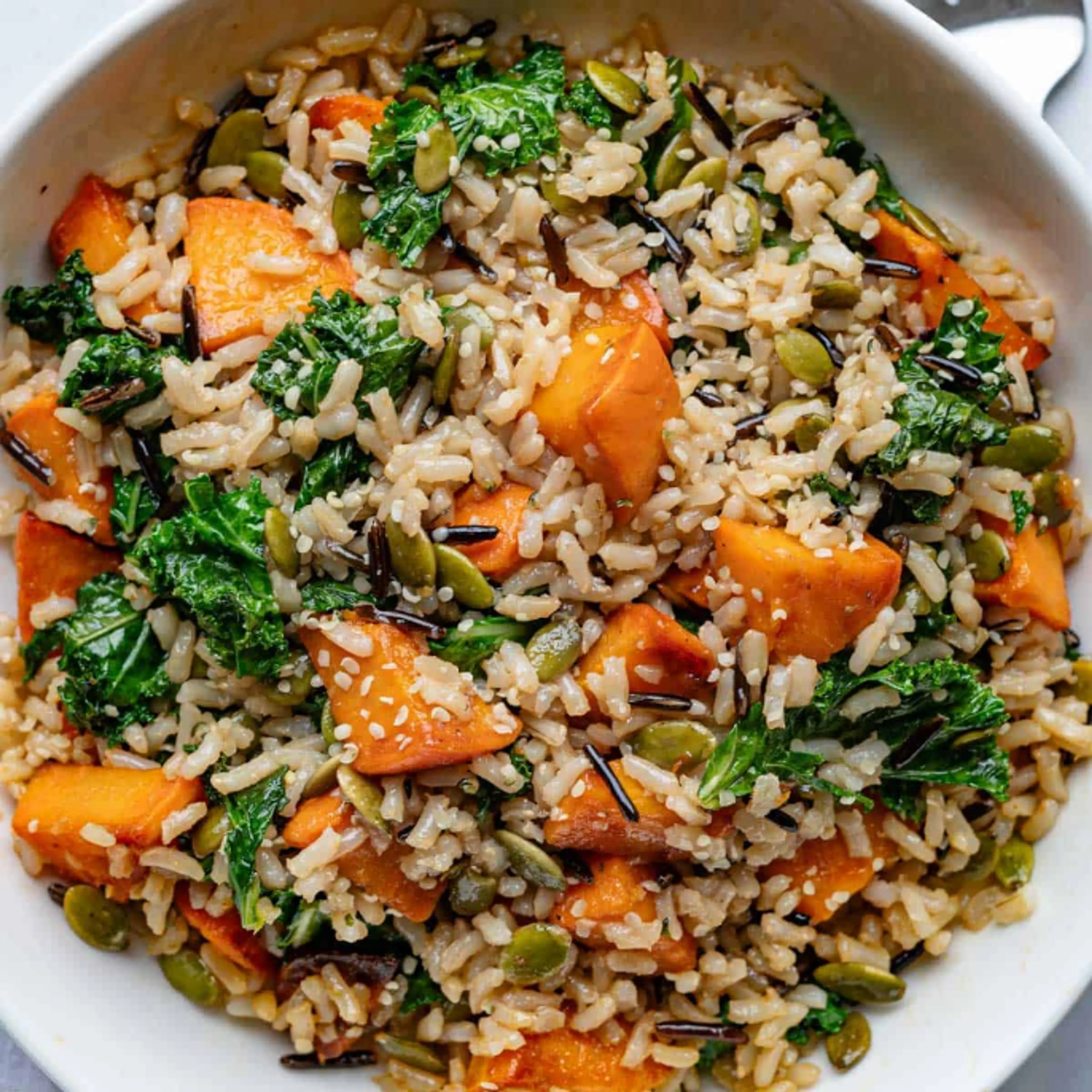 Kale & Sweet Potato Wild Rice Bowl