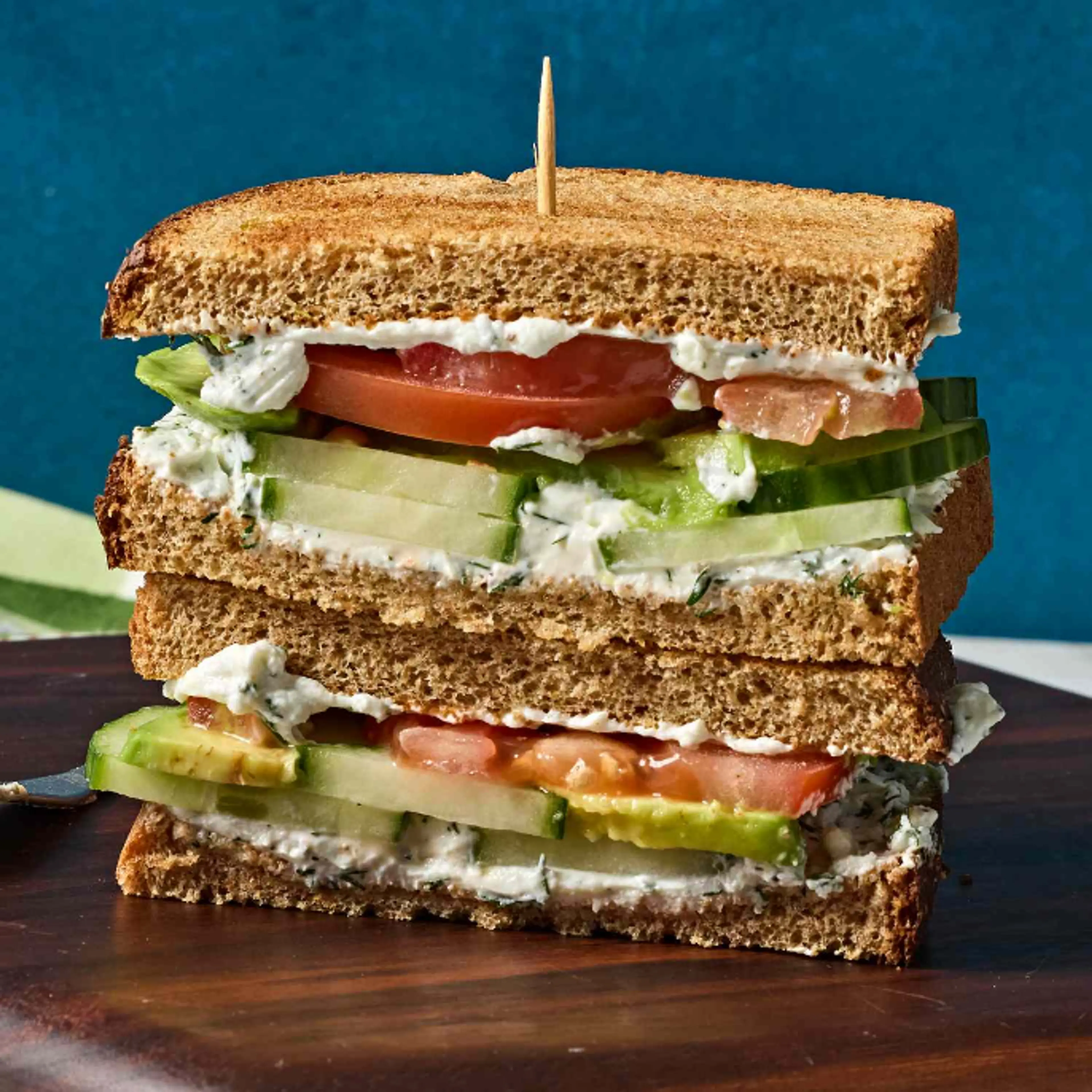 Cucumber, Avocado, Tomato & Goat Cheese Sandwich Is a Quick,