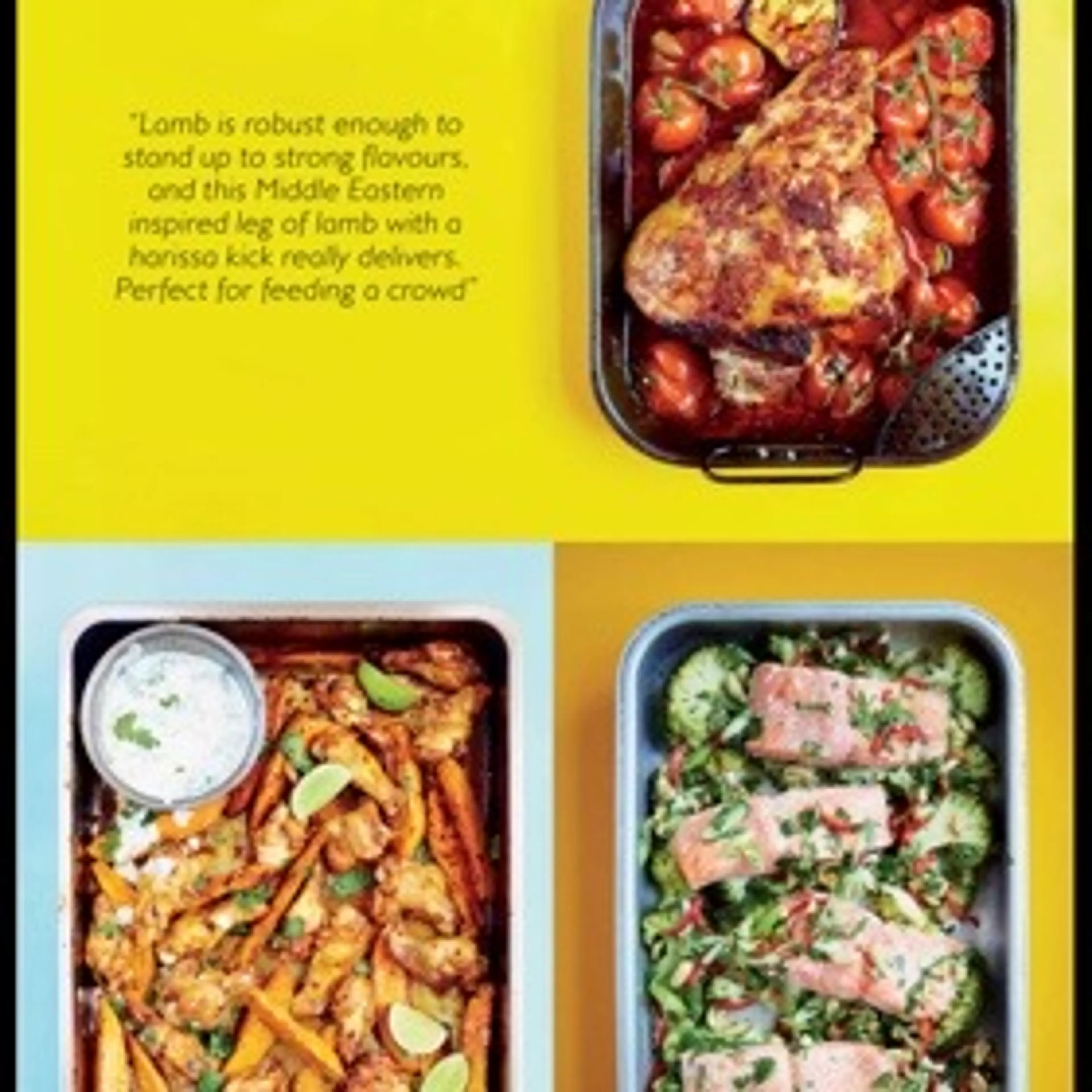 SLOW-COOKED LEG OF LAMB WITH HARISSA, ROASTED AUBERGINES & T