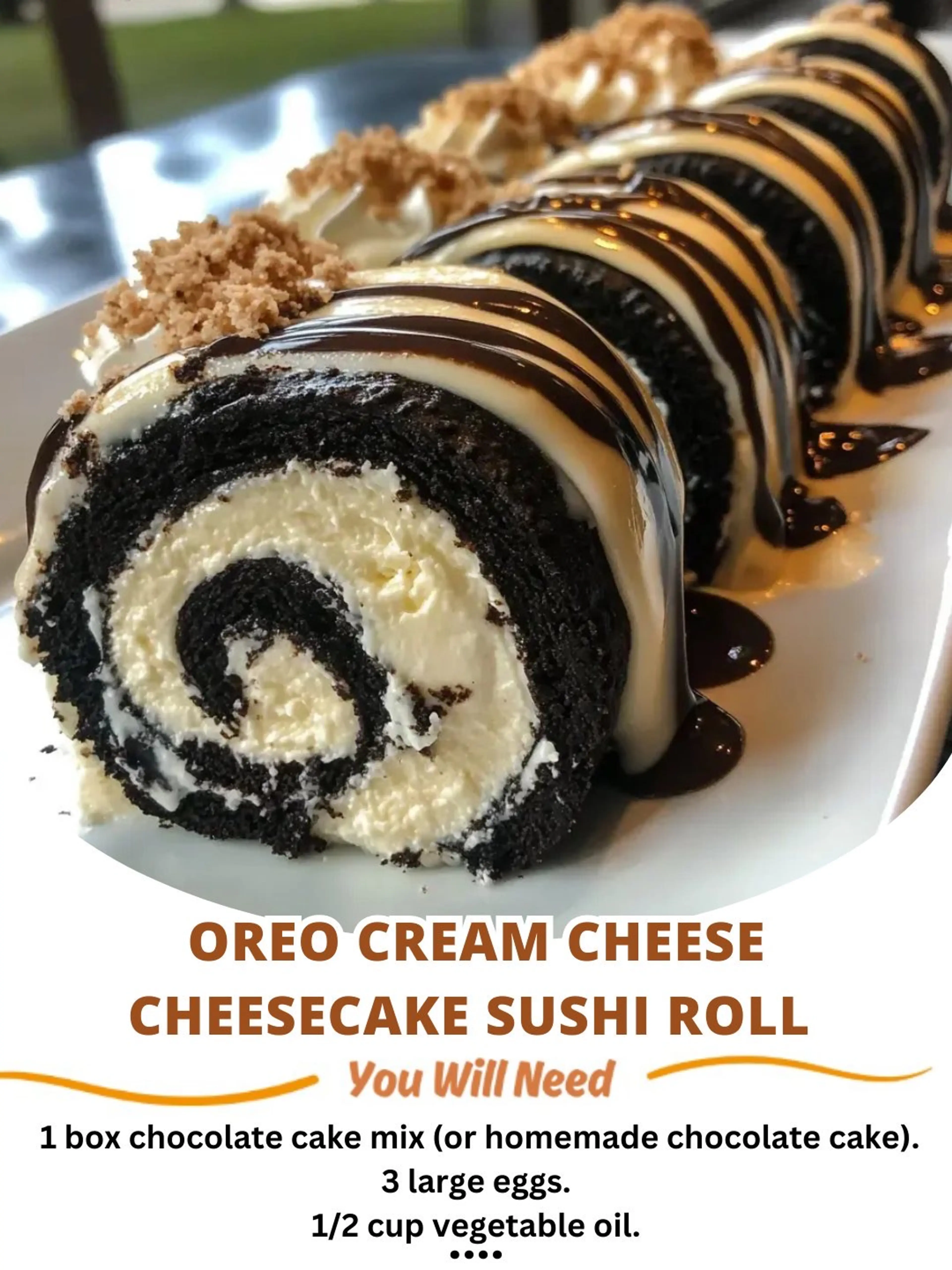 Oreo Cream Cheese Cheesecake Sushi Roll