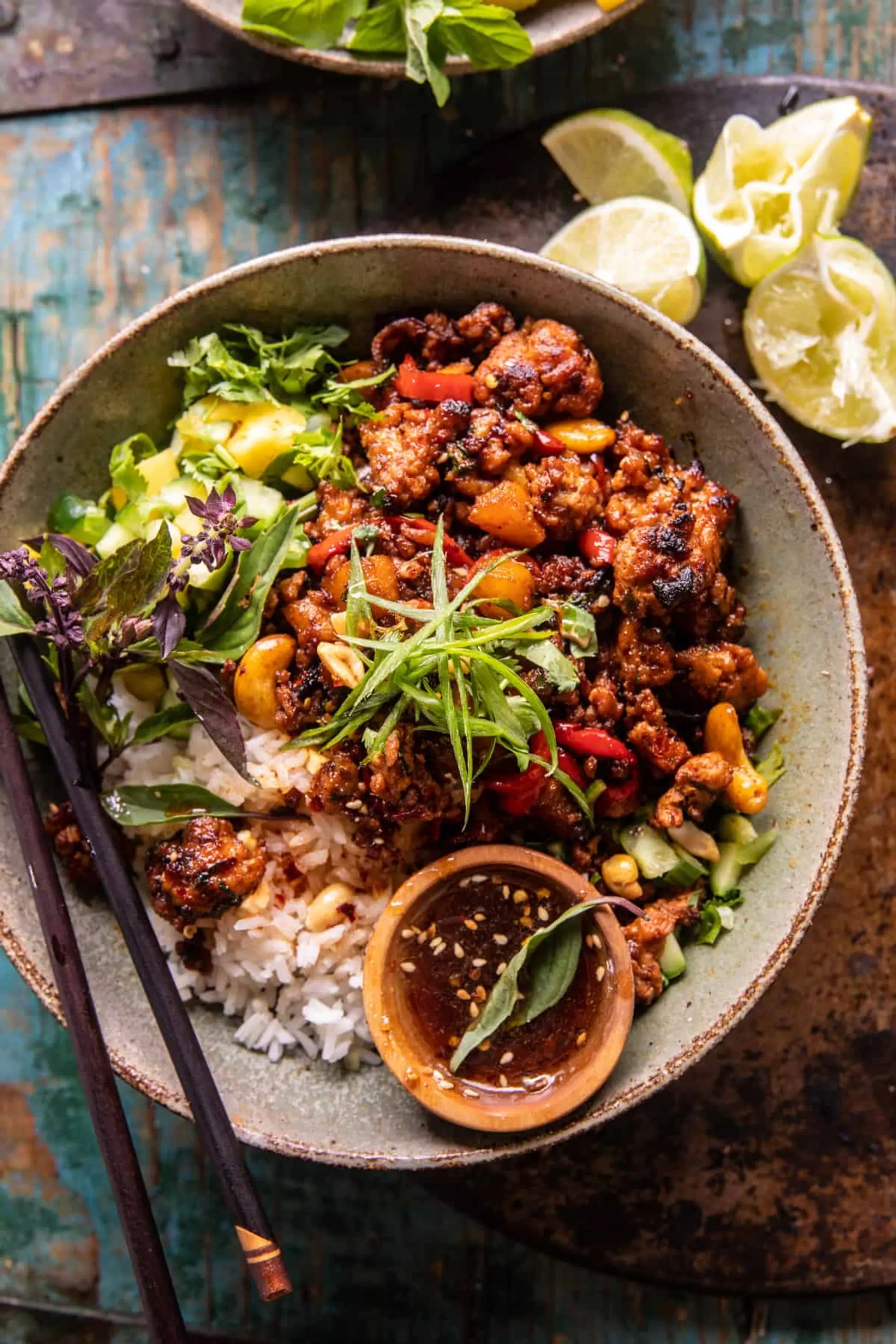 Ginger Pineapple Ground Chicken Stir Fry