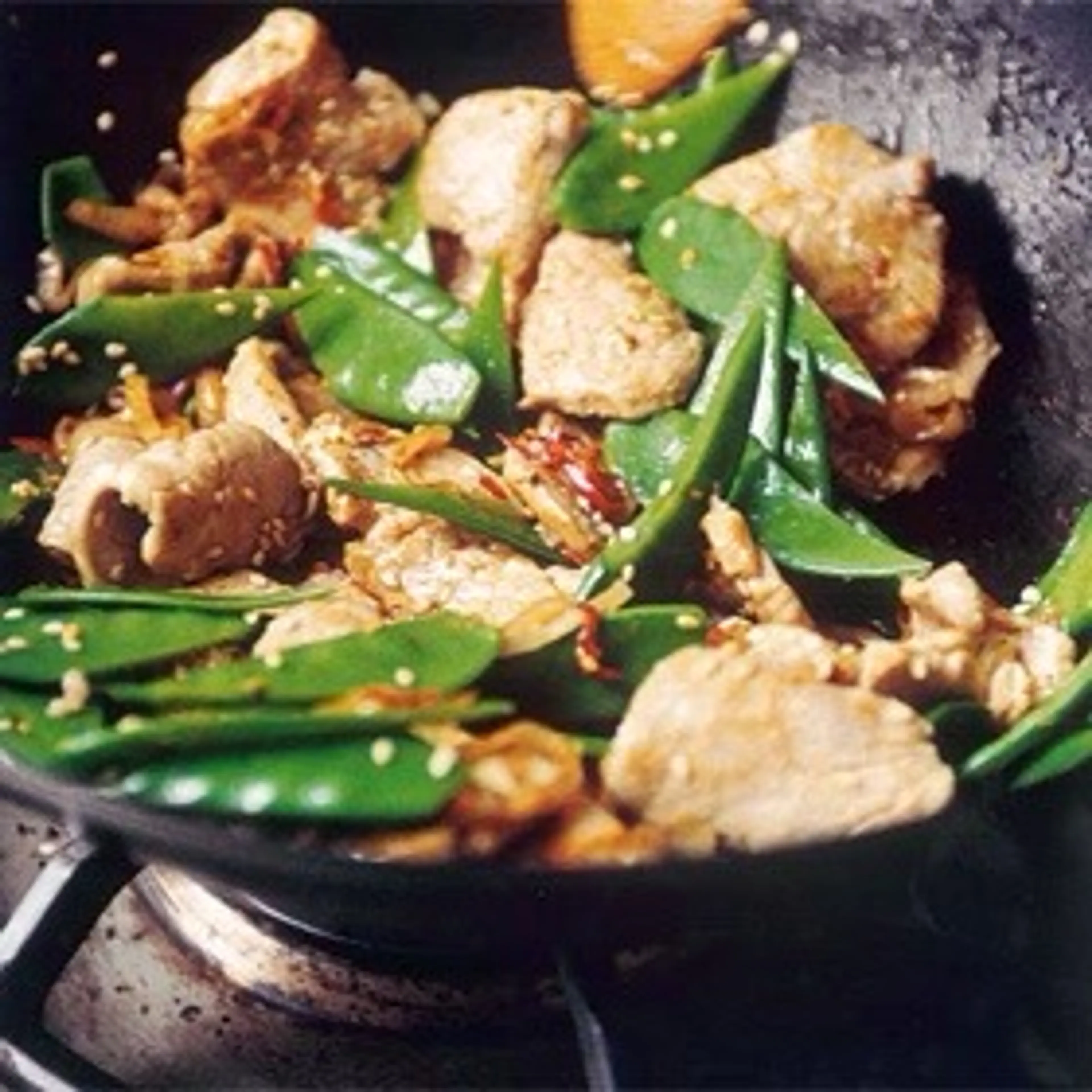 Lemon & chilli sesame pork with mangetout