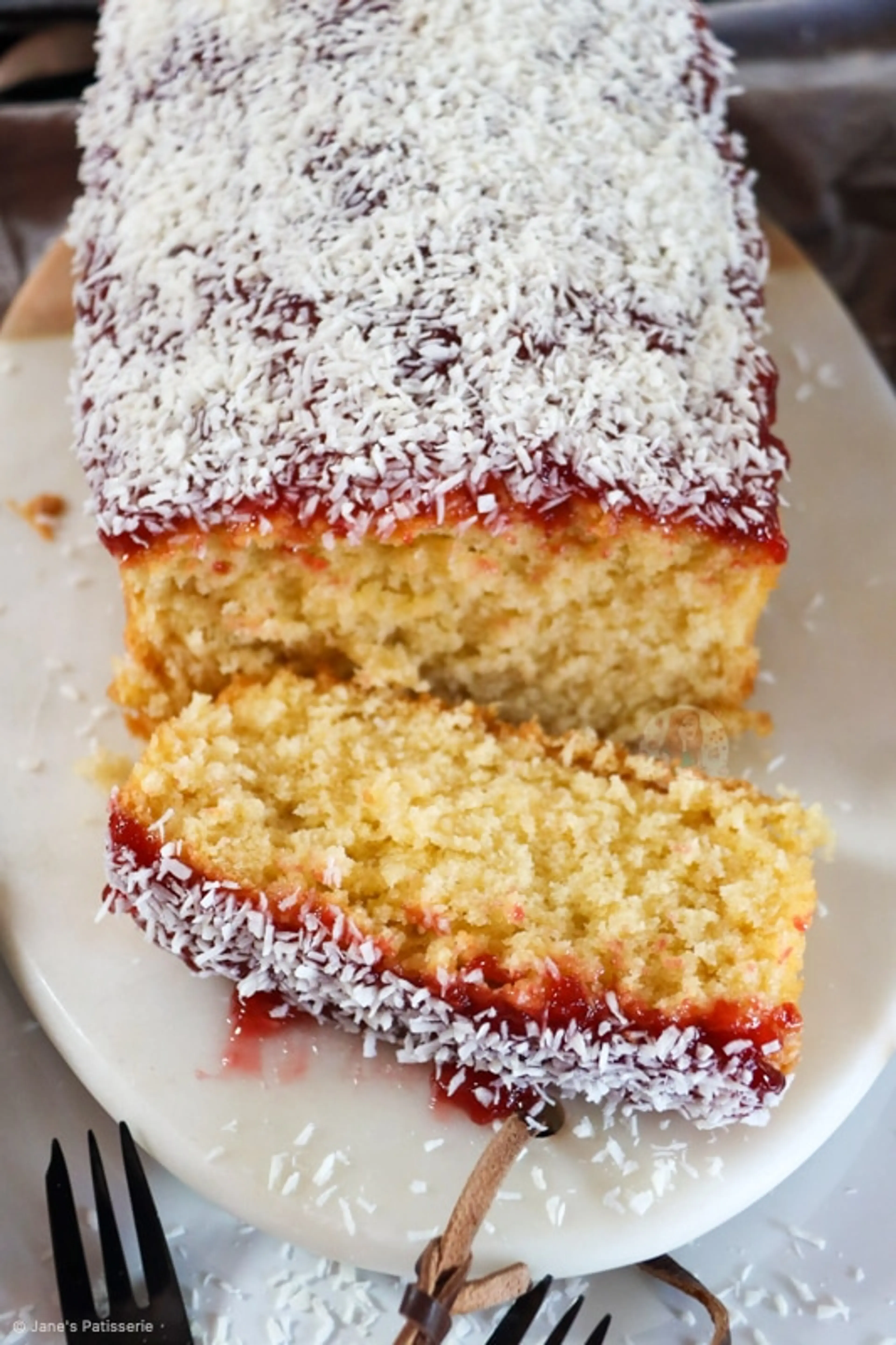 Jammy Coconut Loaf Cake!