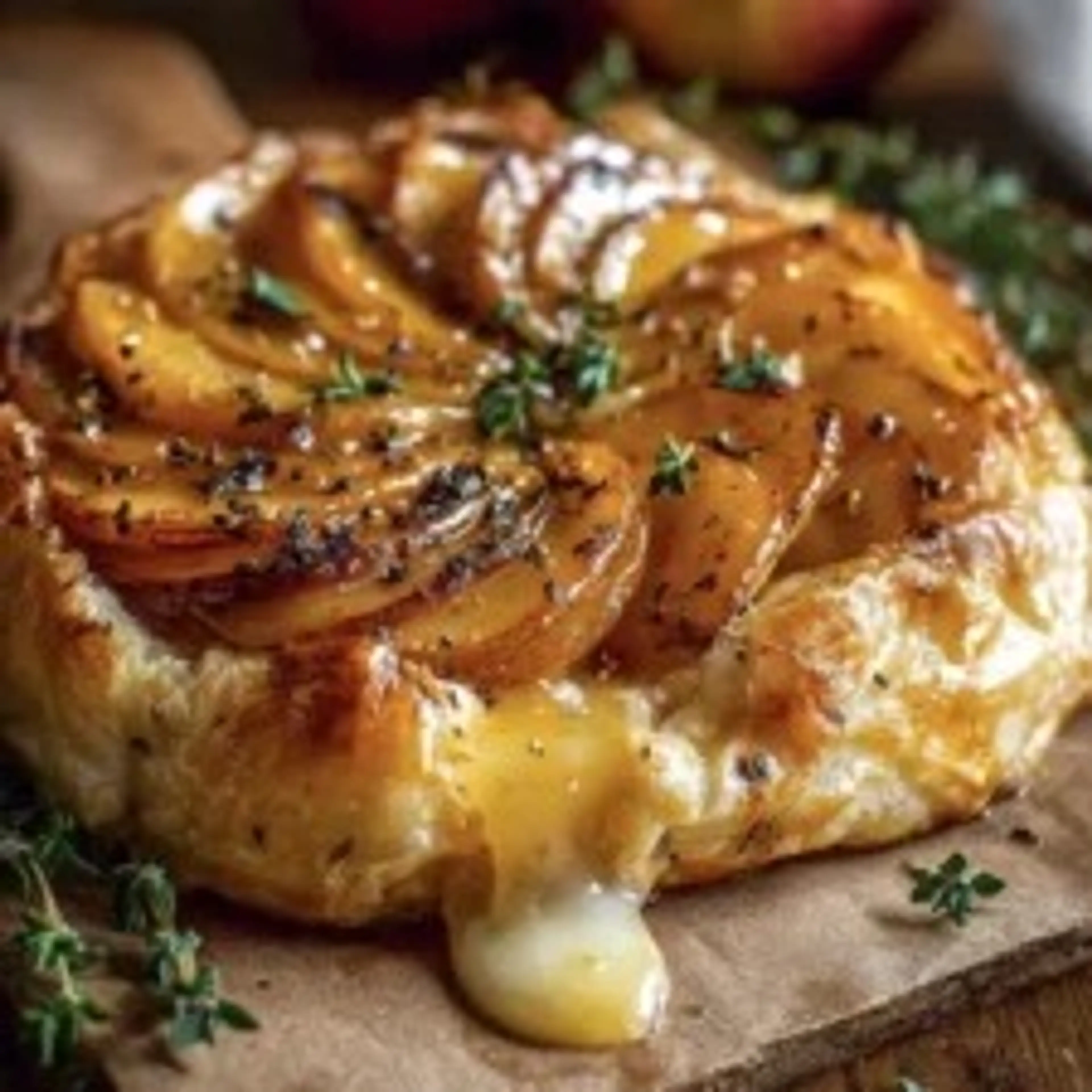 Baked Brie with Caramelized Apples & Thyme