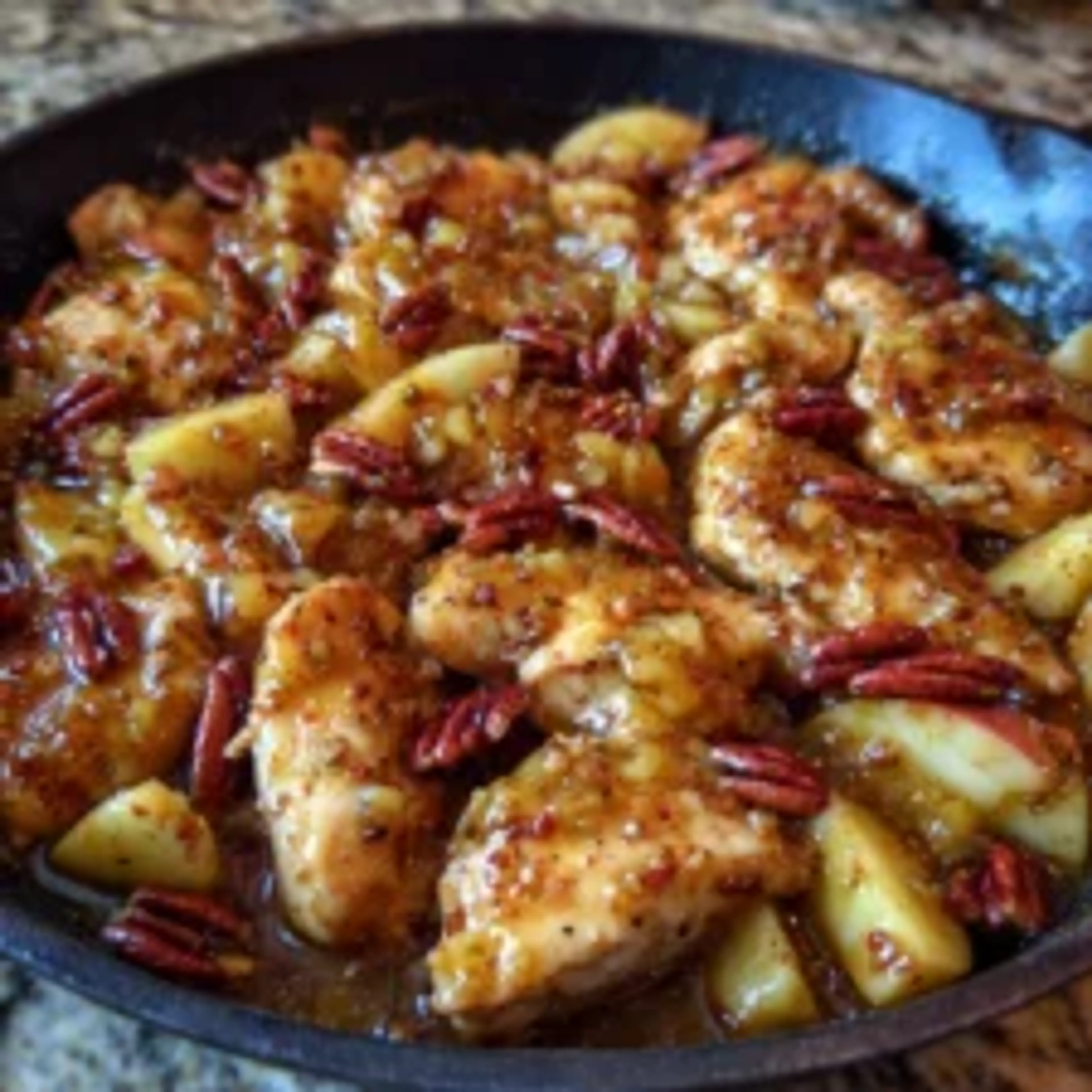 Maple Pecan Chicken Skillet with Apples