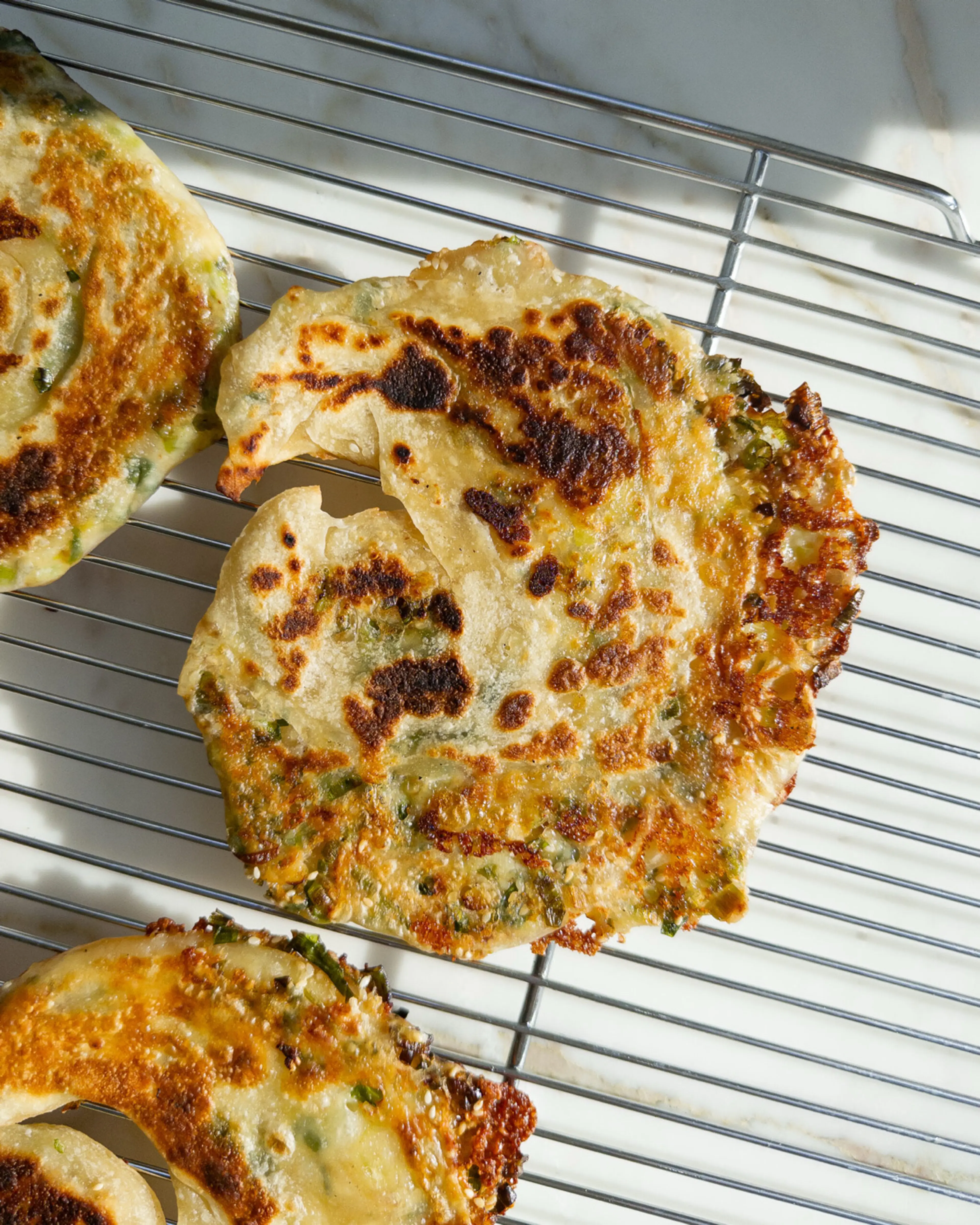 Cheesy Scallion Pancakes