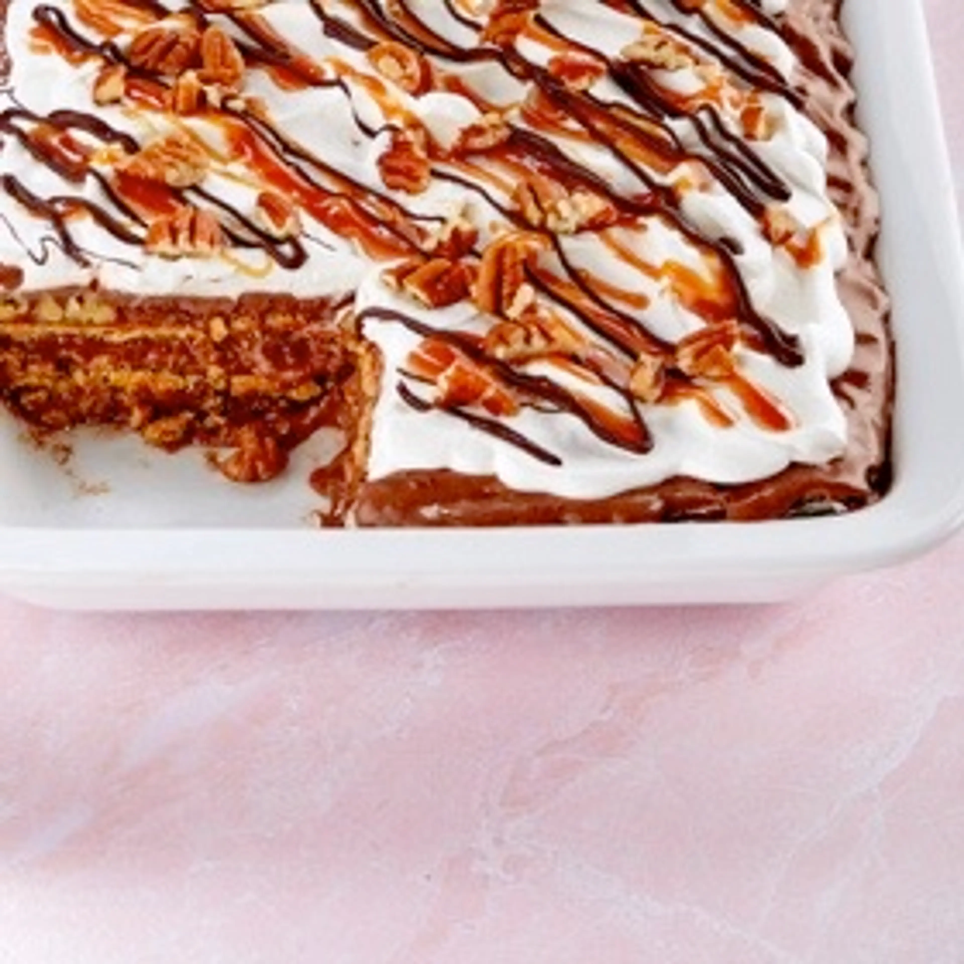 Chocolate Turtle Icebox Cake