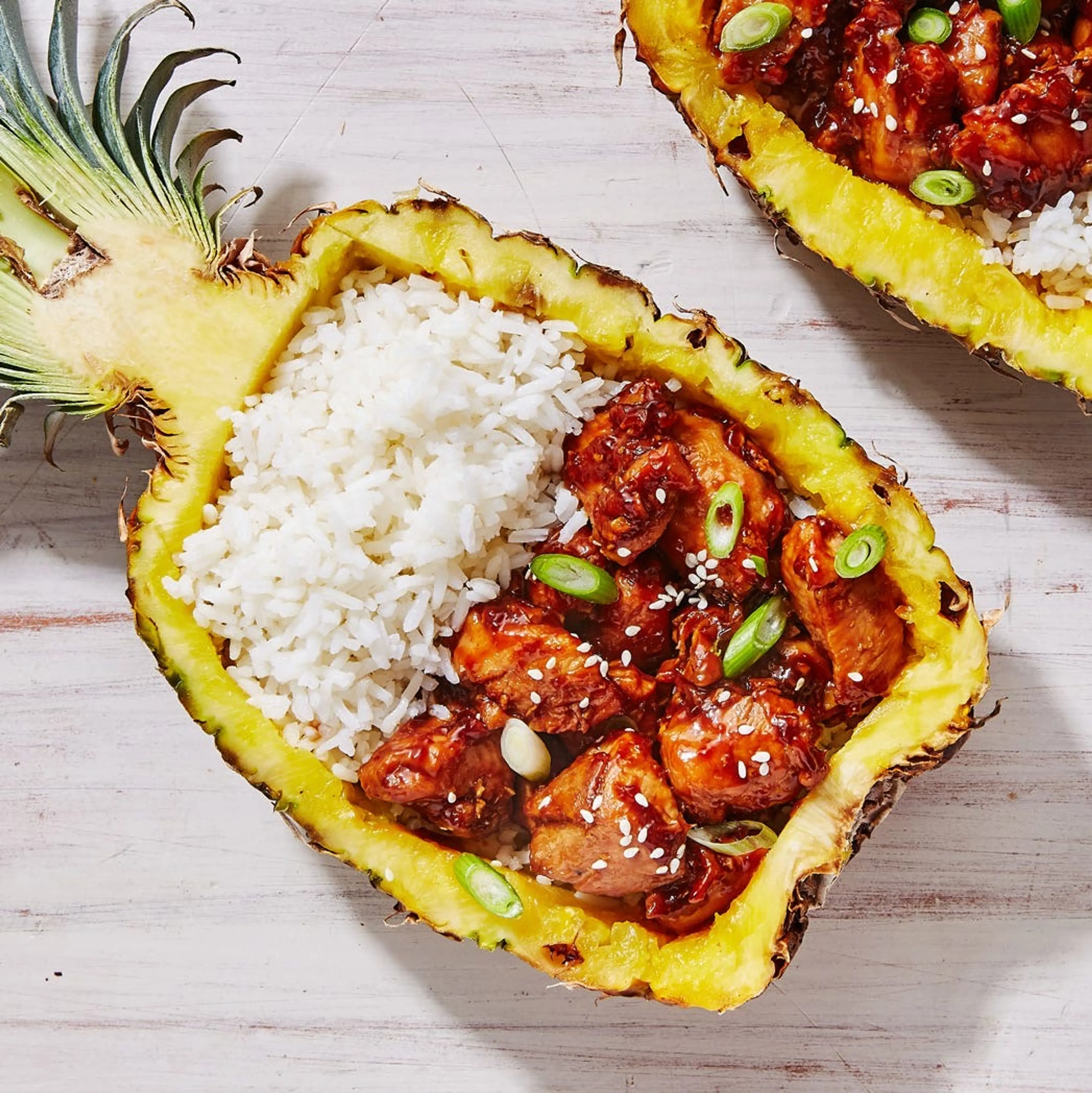 Chicken Teriyaki Pineapple Bowls