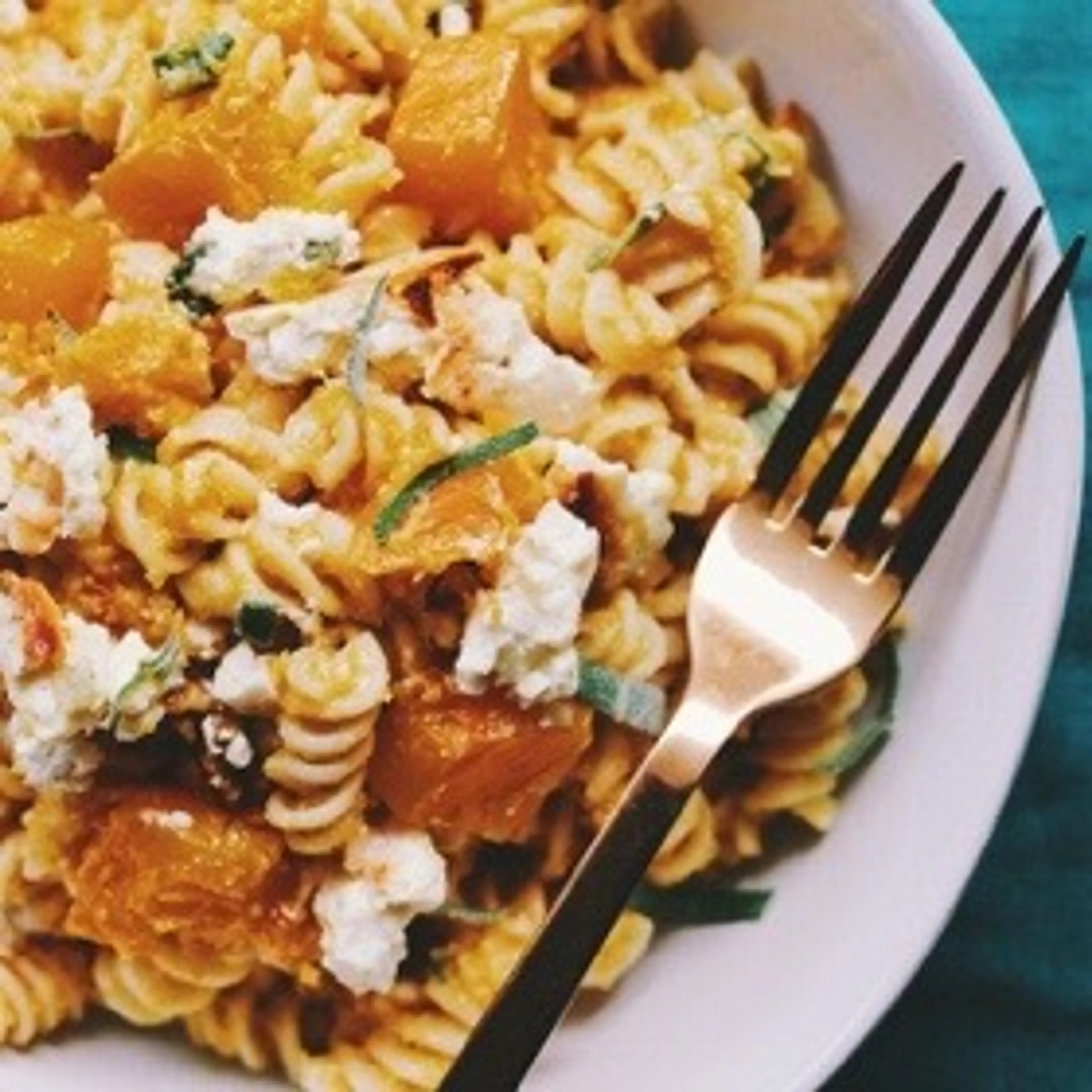 Baked Feta and Butternut Squash Pasta with Sage and Garlic