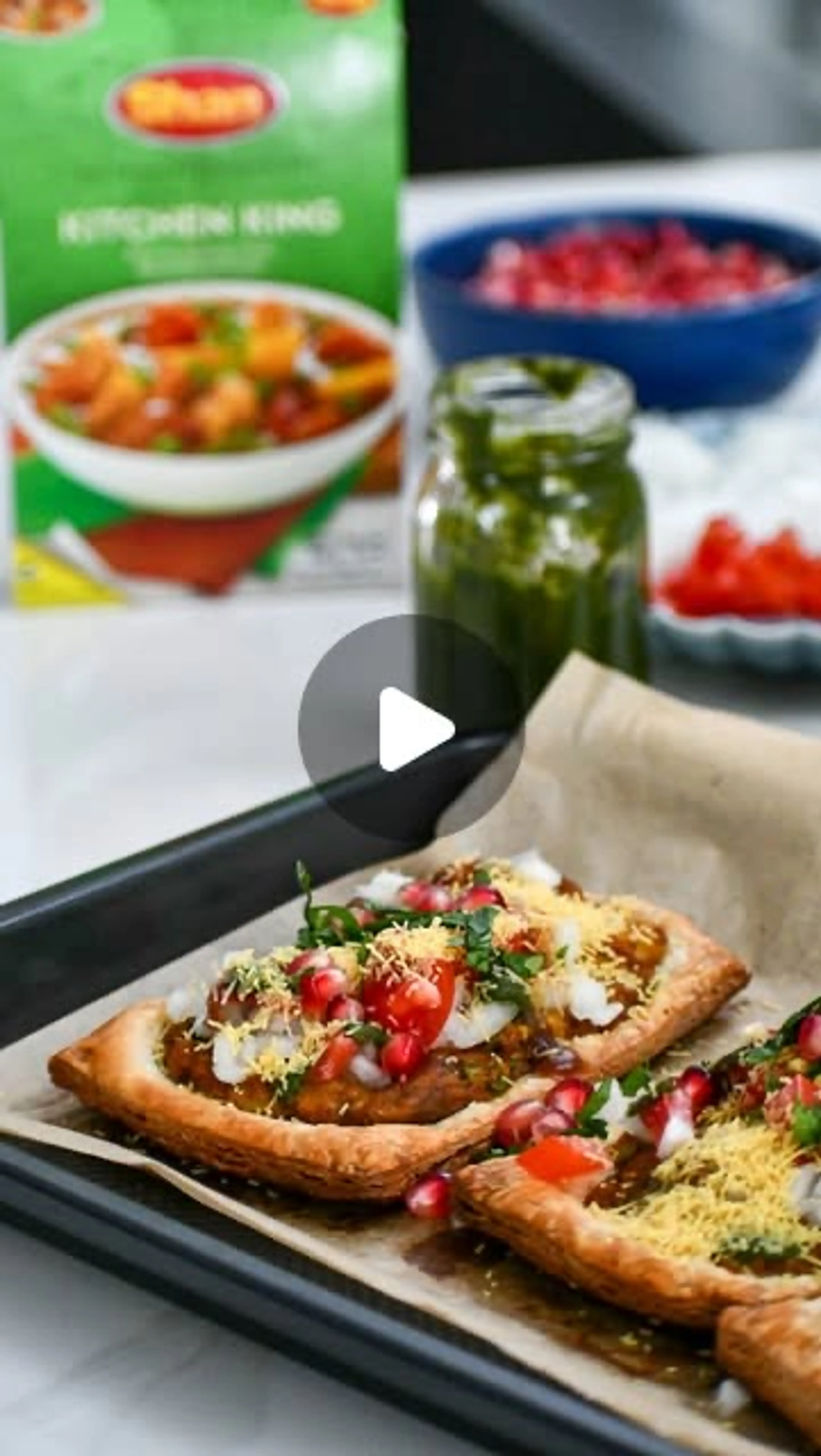 Masala Puff Chaat Tarts