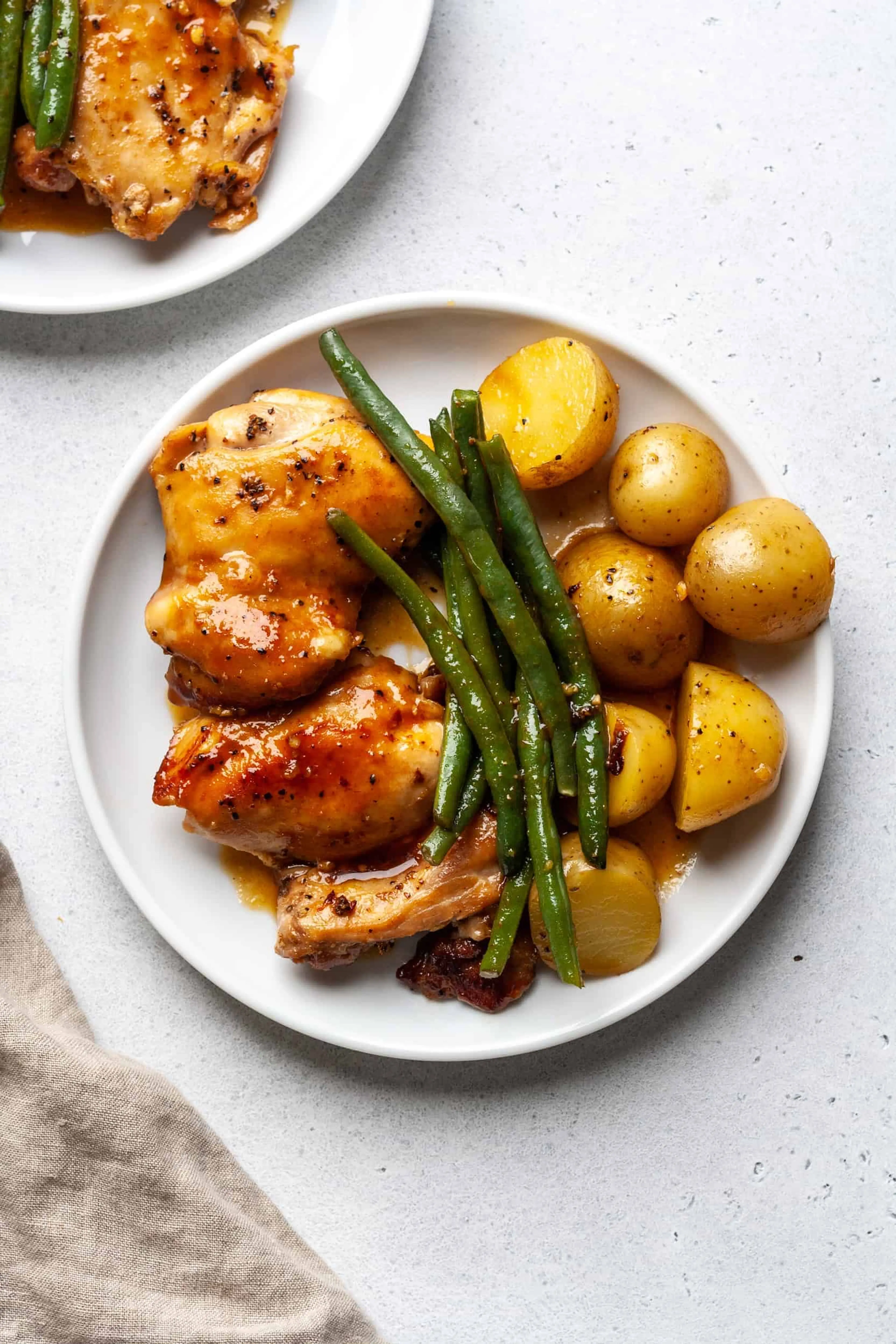 Honey Garlic Slow Cooker Chicken and Potatoes with Green Bea