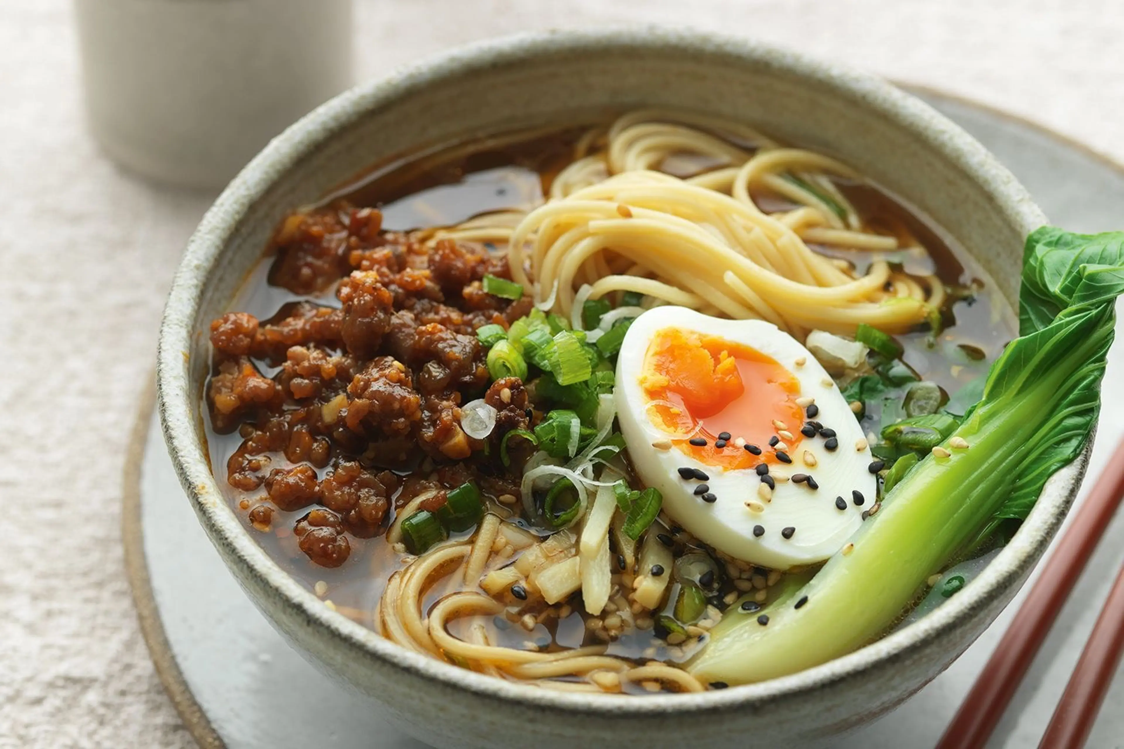 Easy ramen recipe with pork and spicy noodles by Jamie Olive