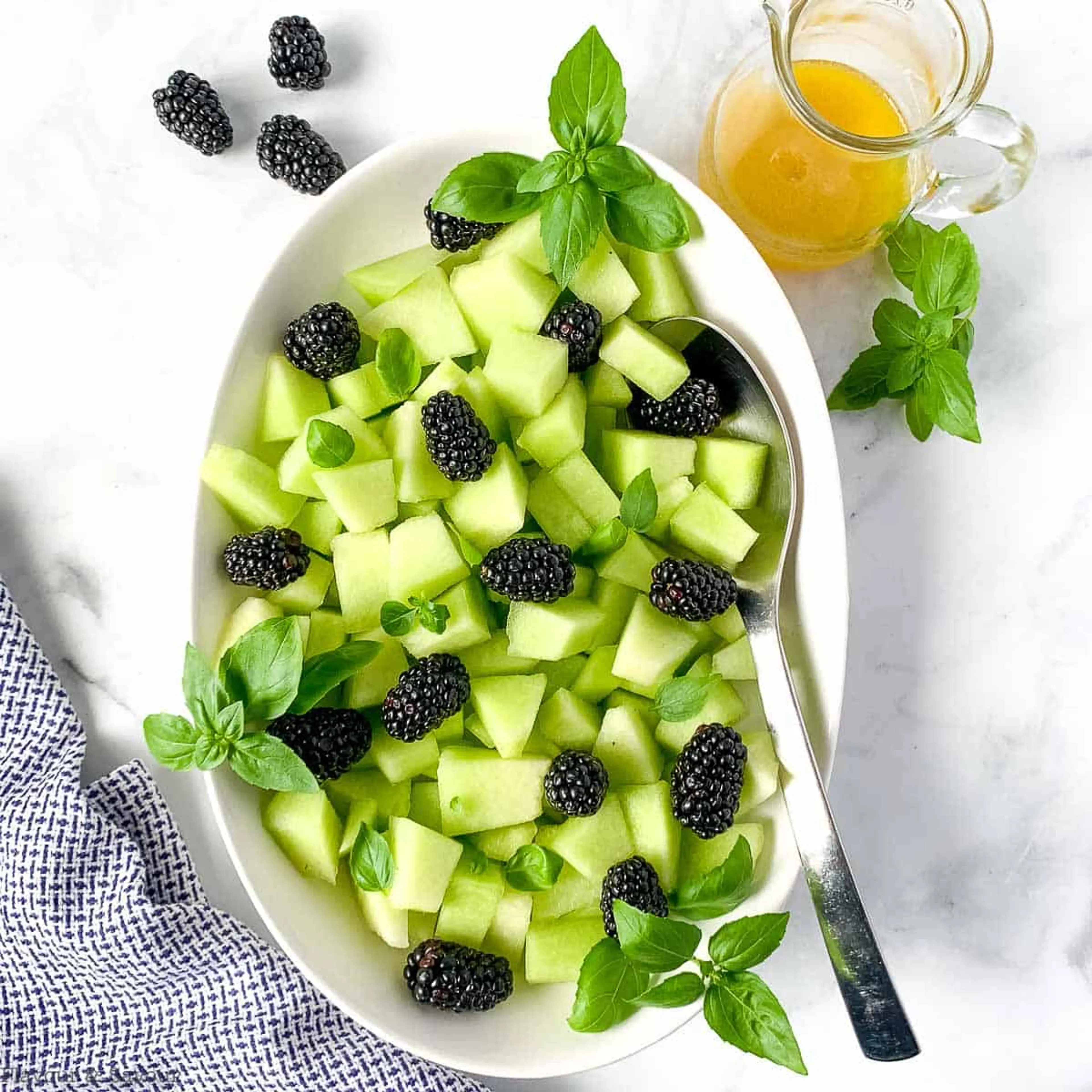 Blackberry Honeydew Salad with Basil