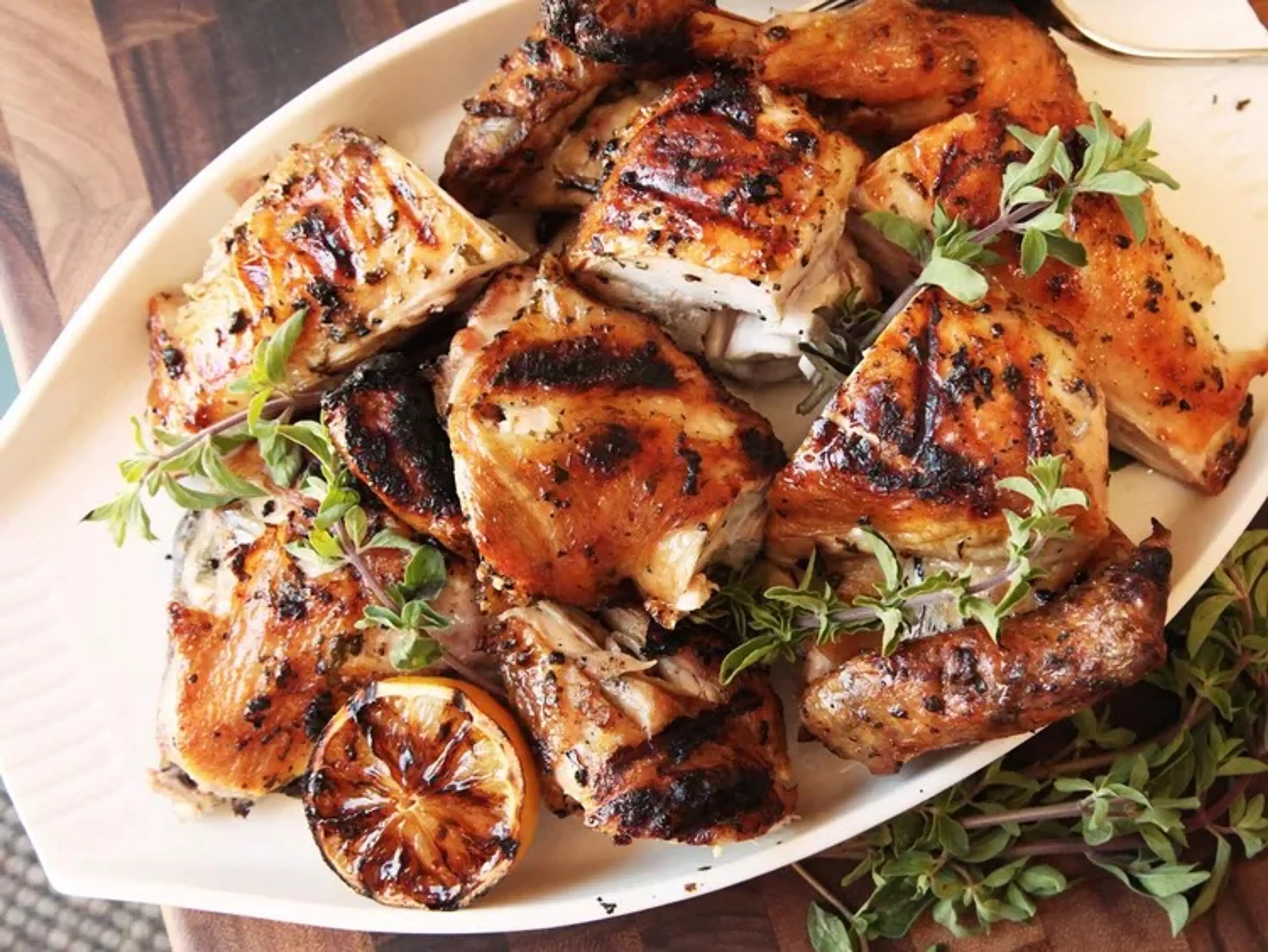 Greek-Style Grilled Chicken With Oregano, Garlic, Lemon, and