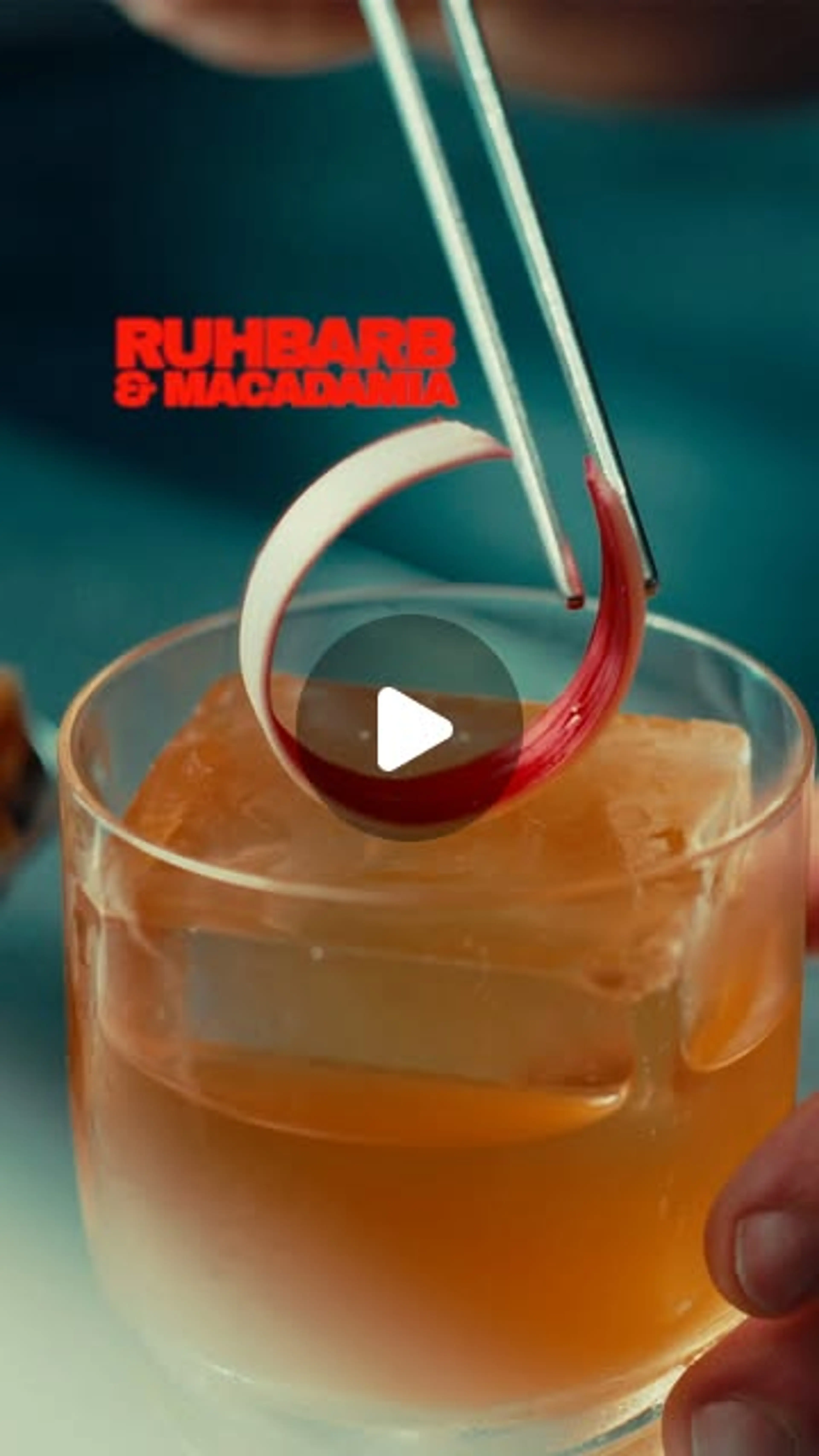 Rhubarb & Macadamia Lowball