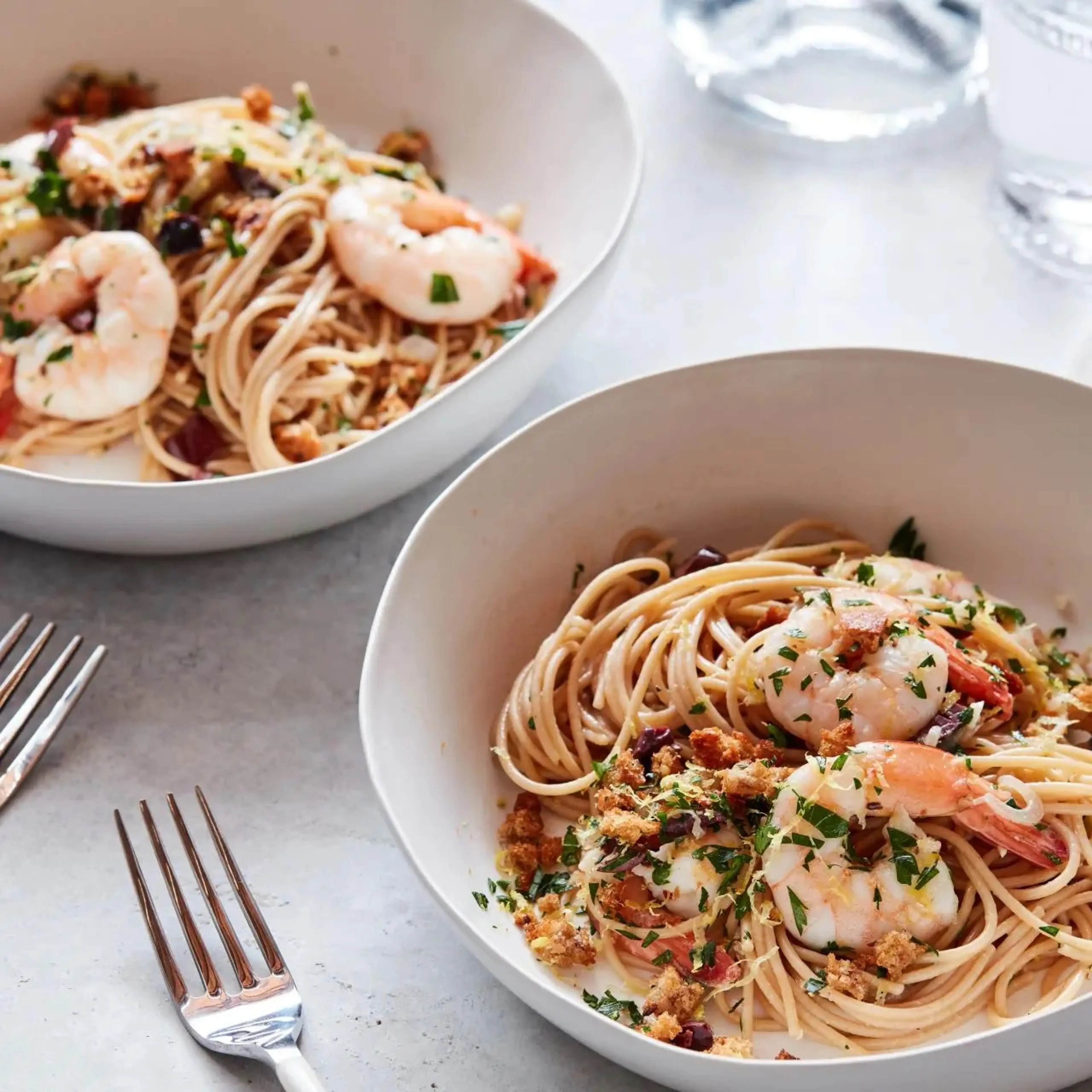 Lightened-Up Shrimp Scampi