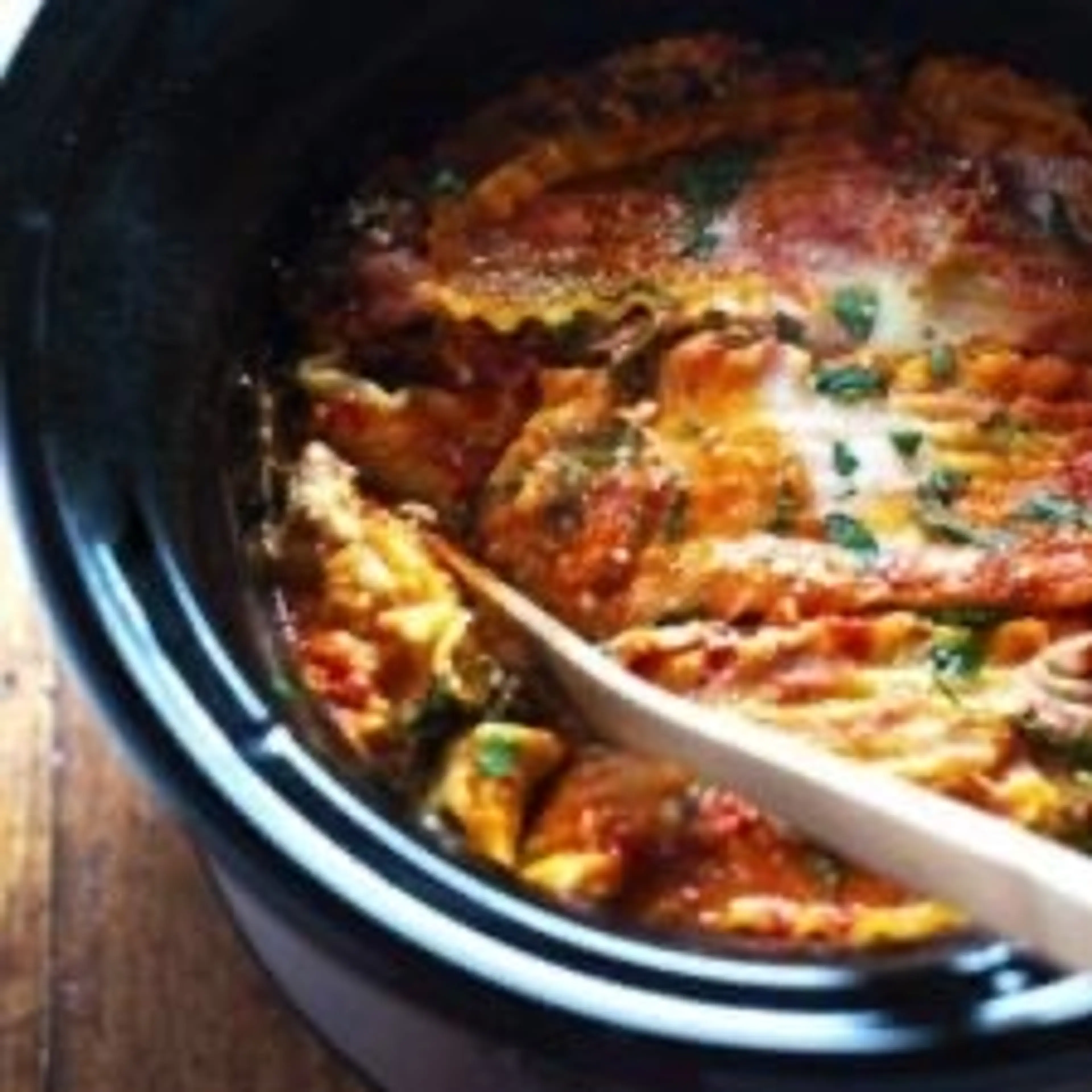Super Easy Skinny Veggie Crockpot Lasagna