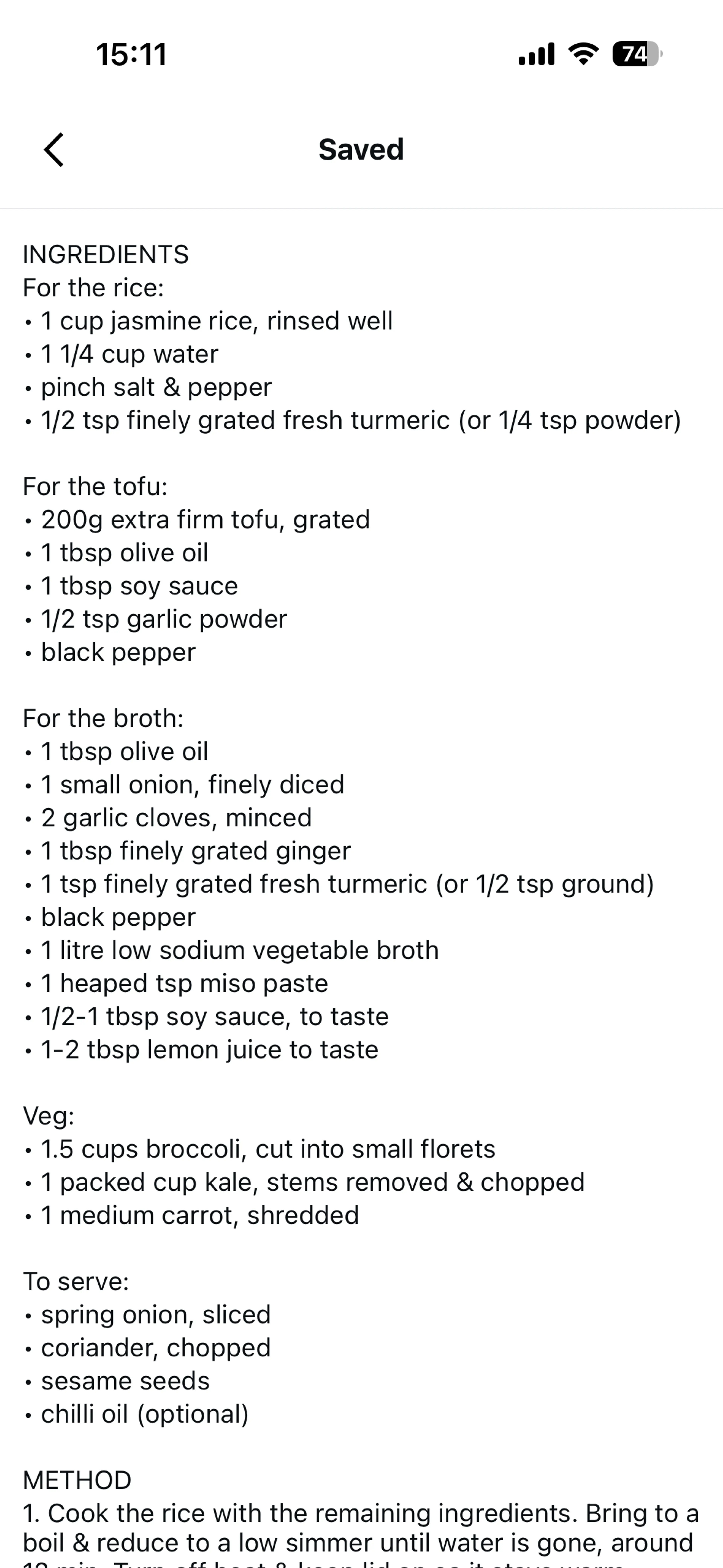 Tofu Turmeric Broth