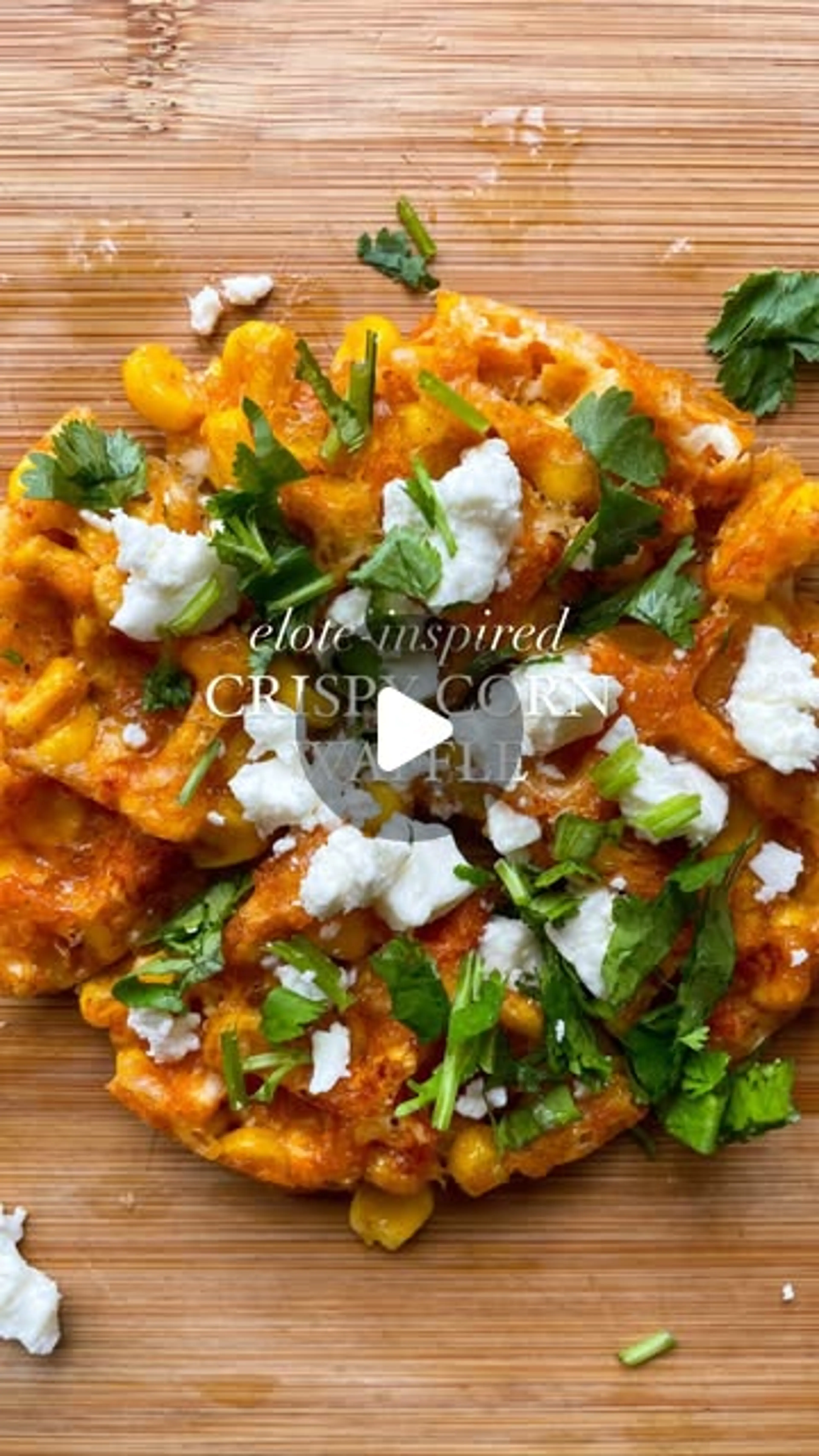 Elote-inspired crispy corn waffle