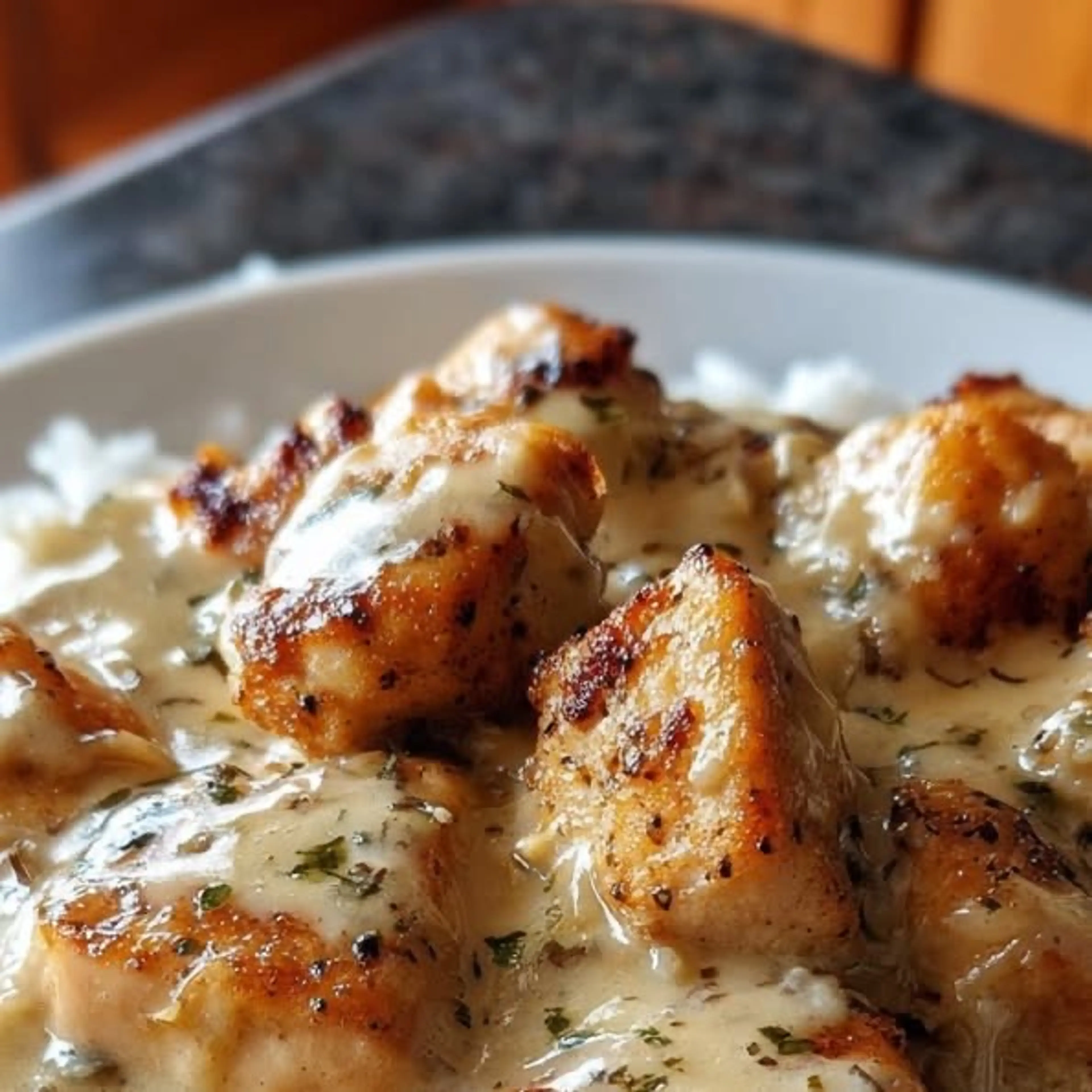 Creamy Garlic Chicken with Buttery White Rice Delight
