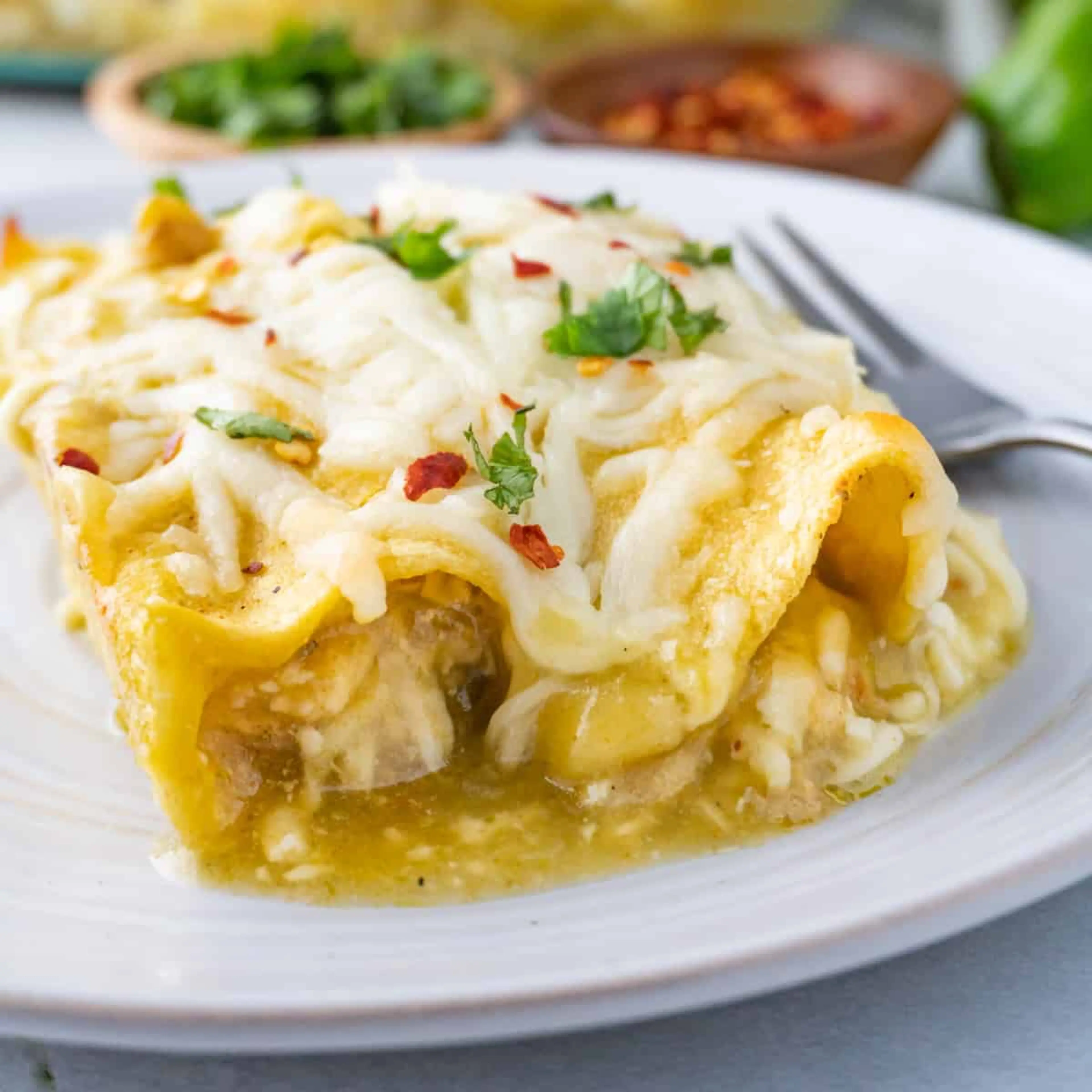 Green Chili Chicken Enchiladas