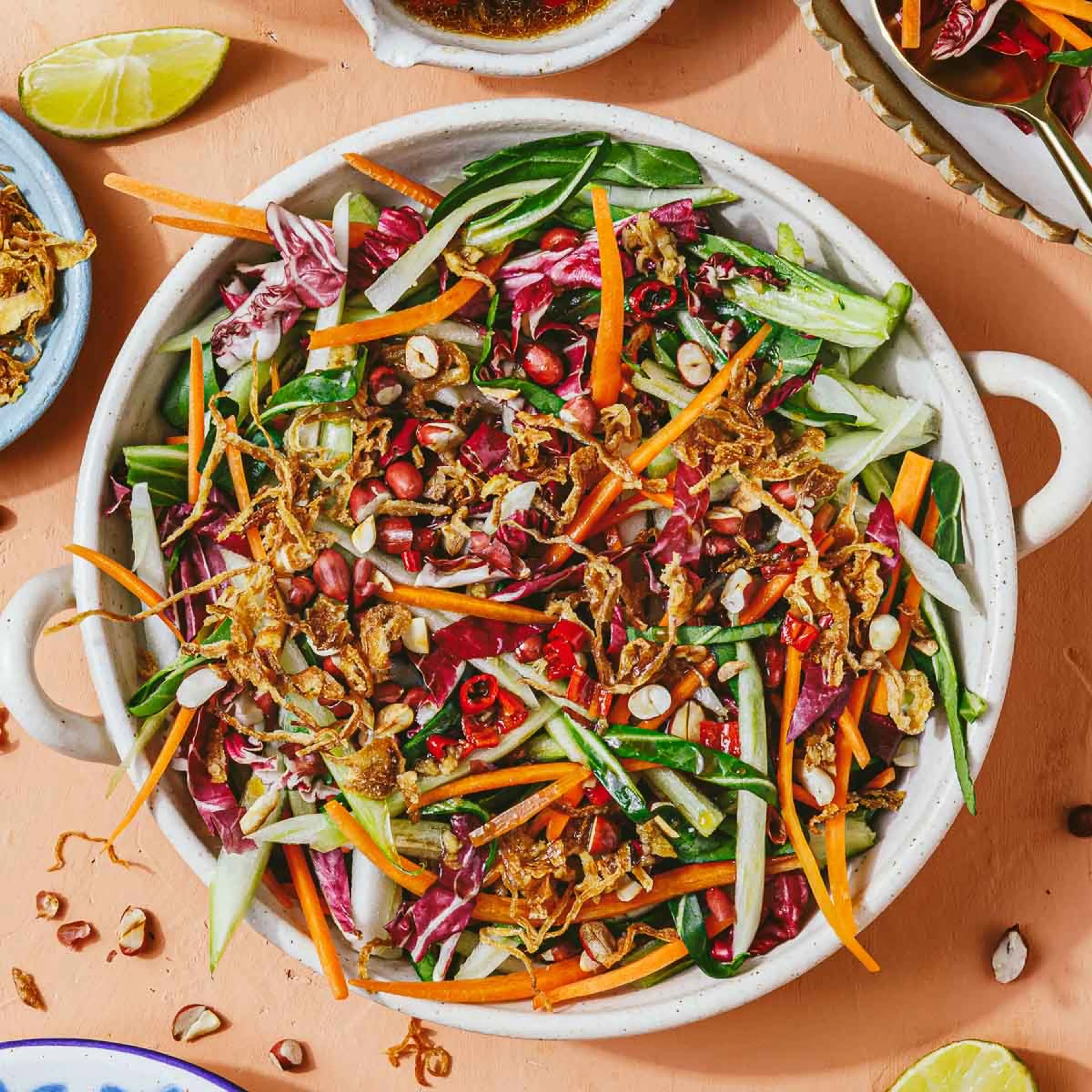 Bok choy slaw with Thai chili lime dressing