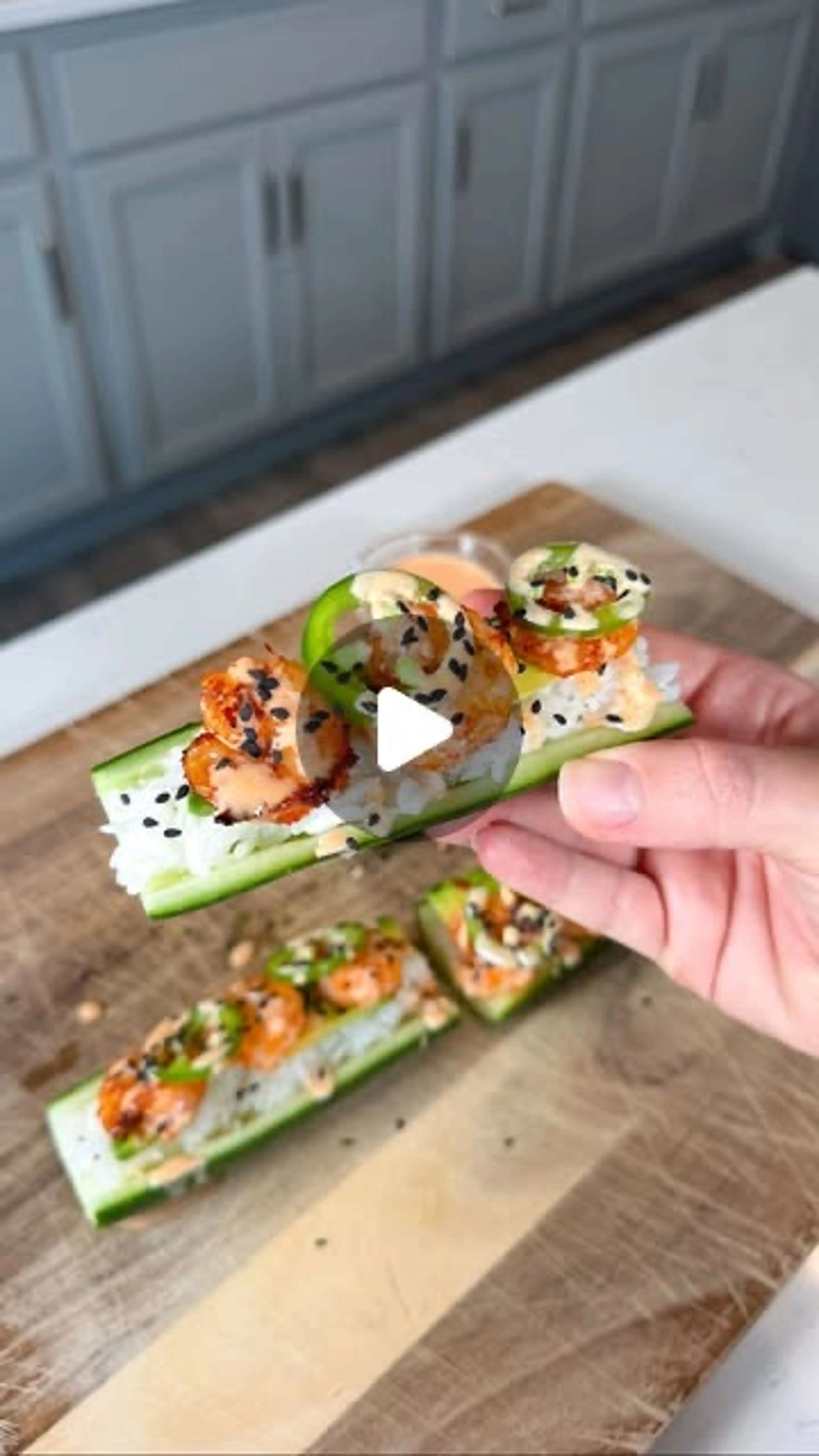 Spicy Shrimp Cucumber ‘sushi