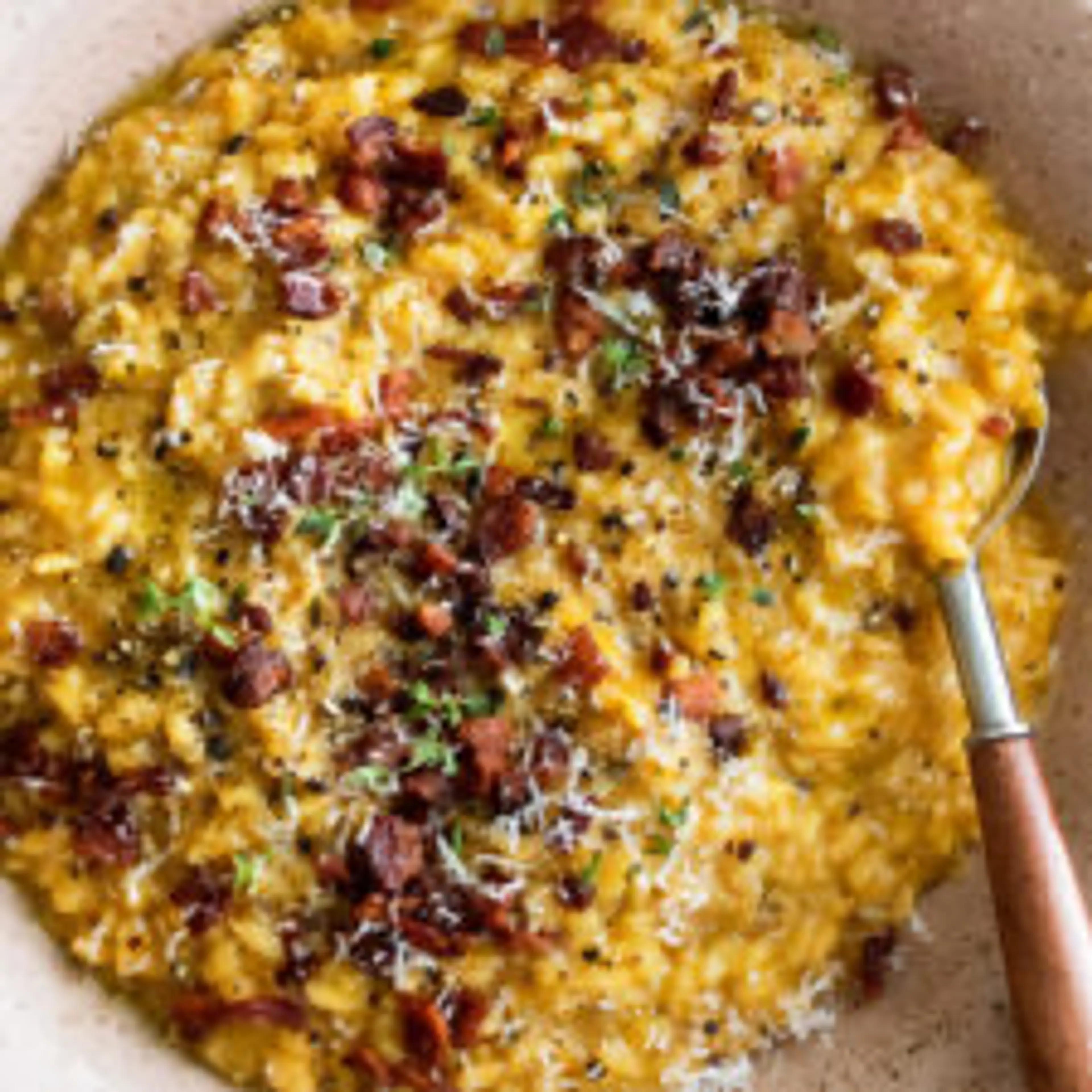 Pumpkin Risotto with Bacon & Parmesan