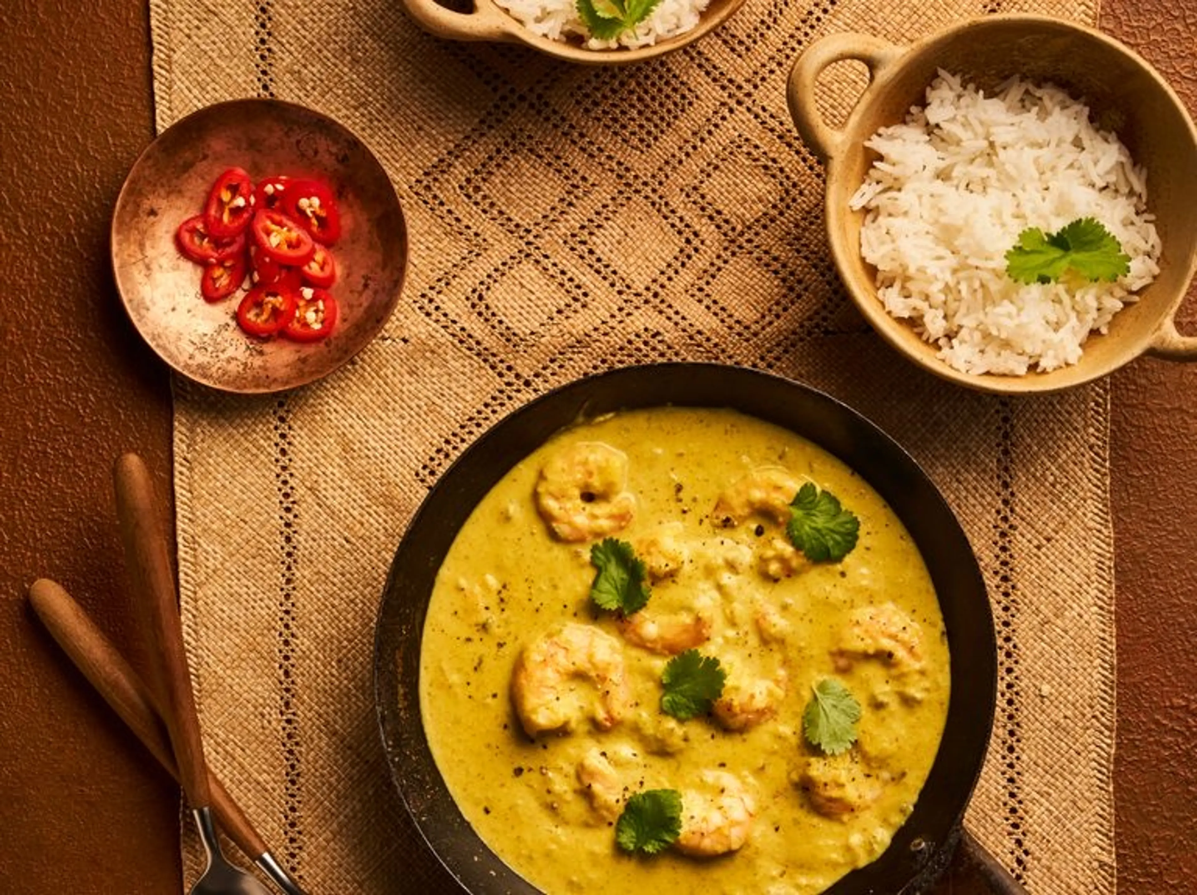 Spicy prawn curry