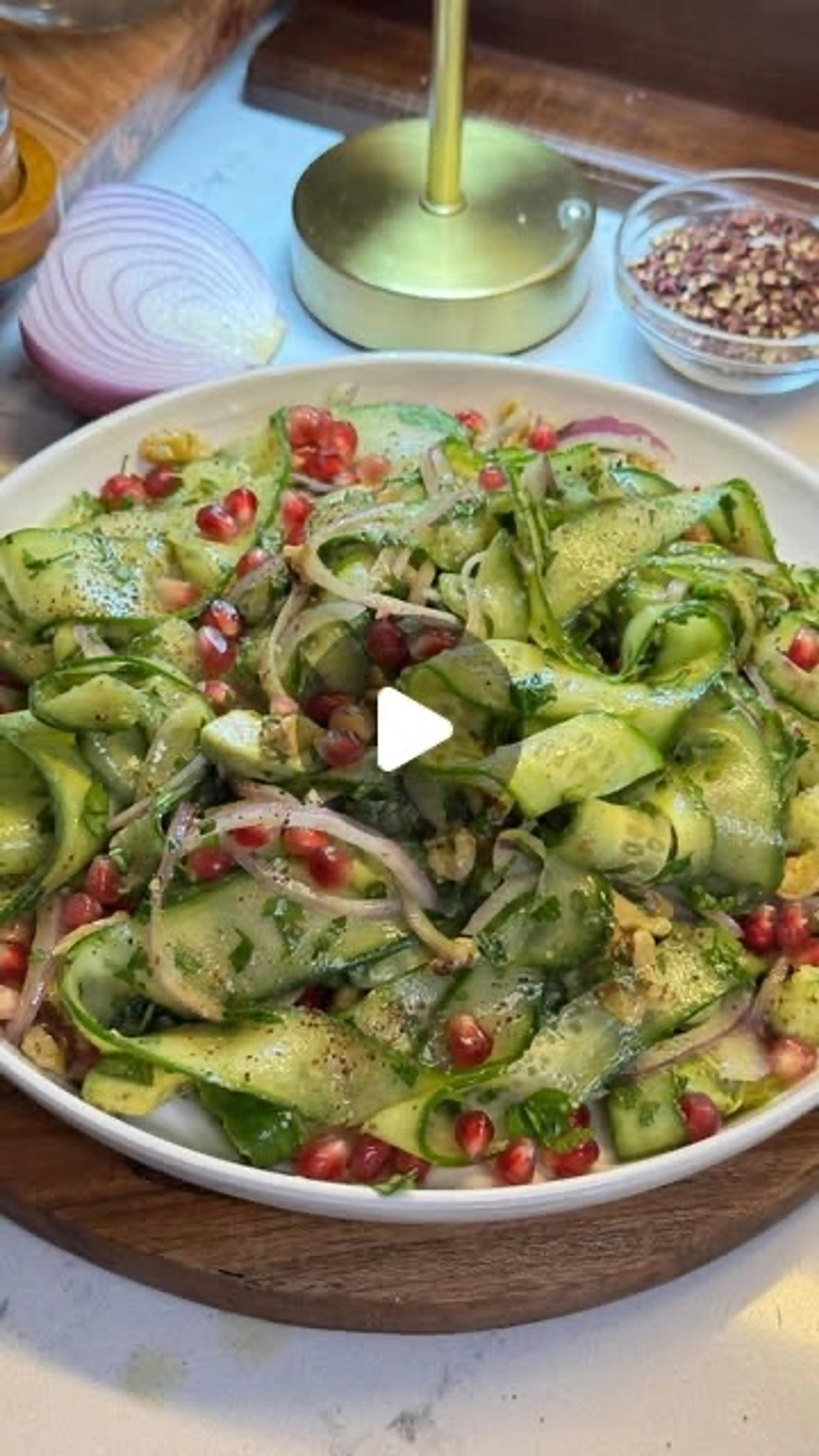 Cucumber Avocado Pomegranate Salad