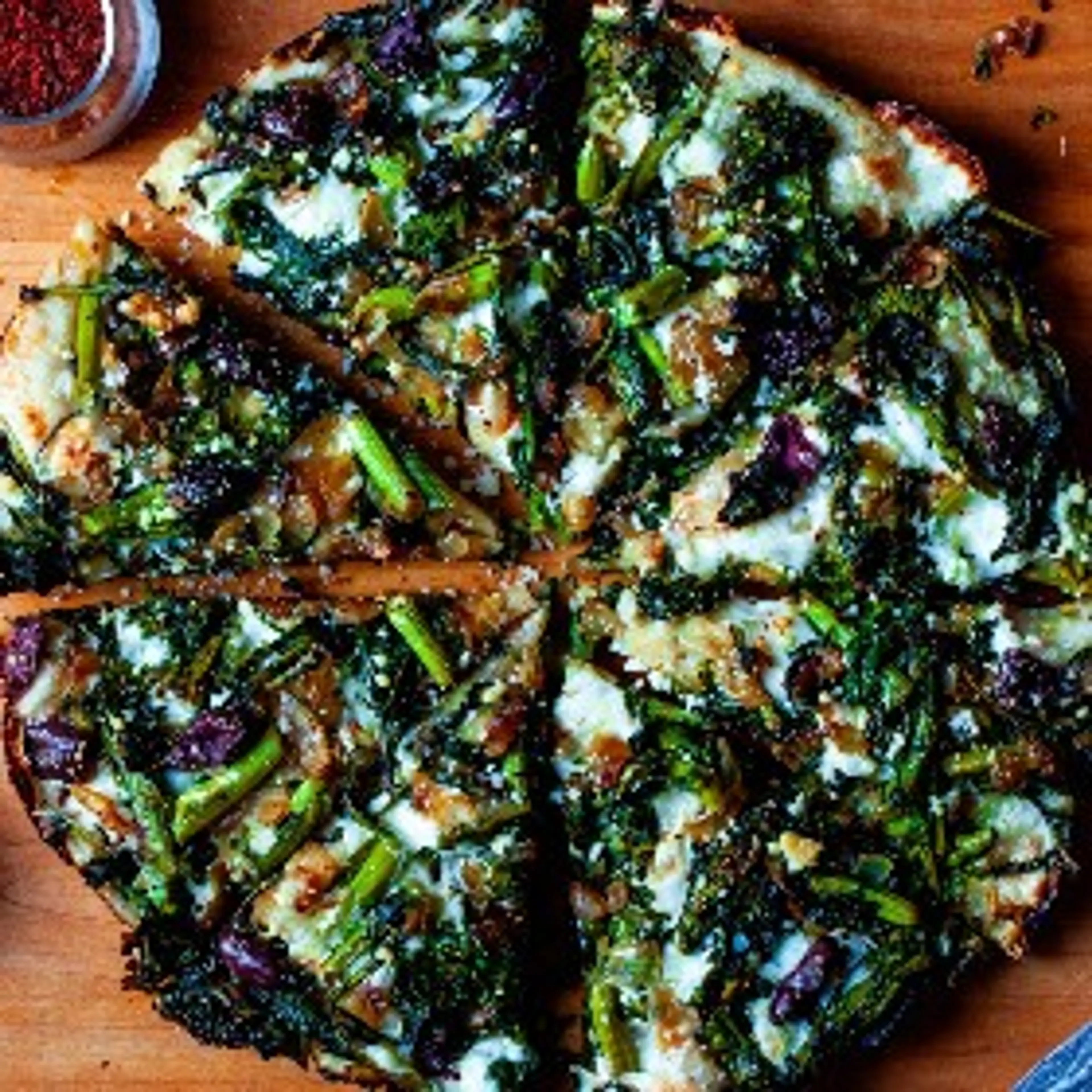 Pizza with Broccoli Rabe and Roasted Onions