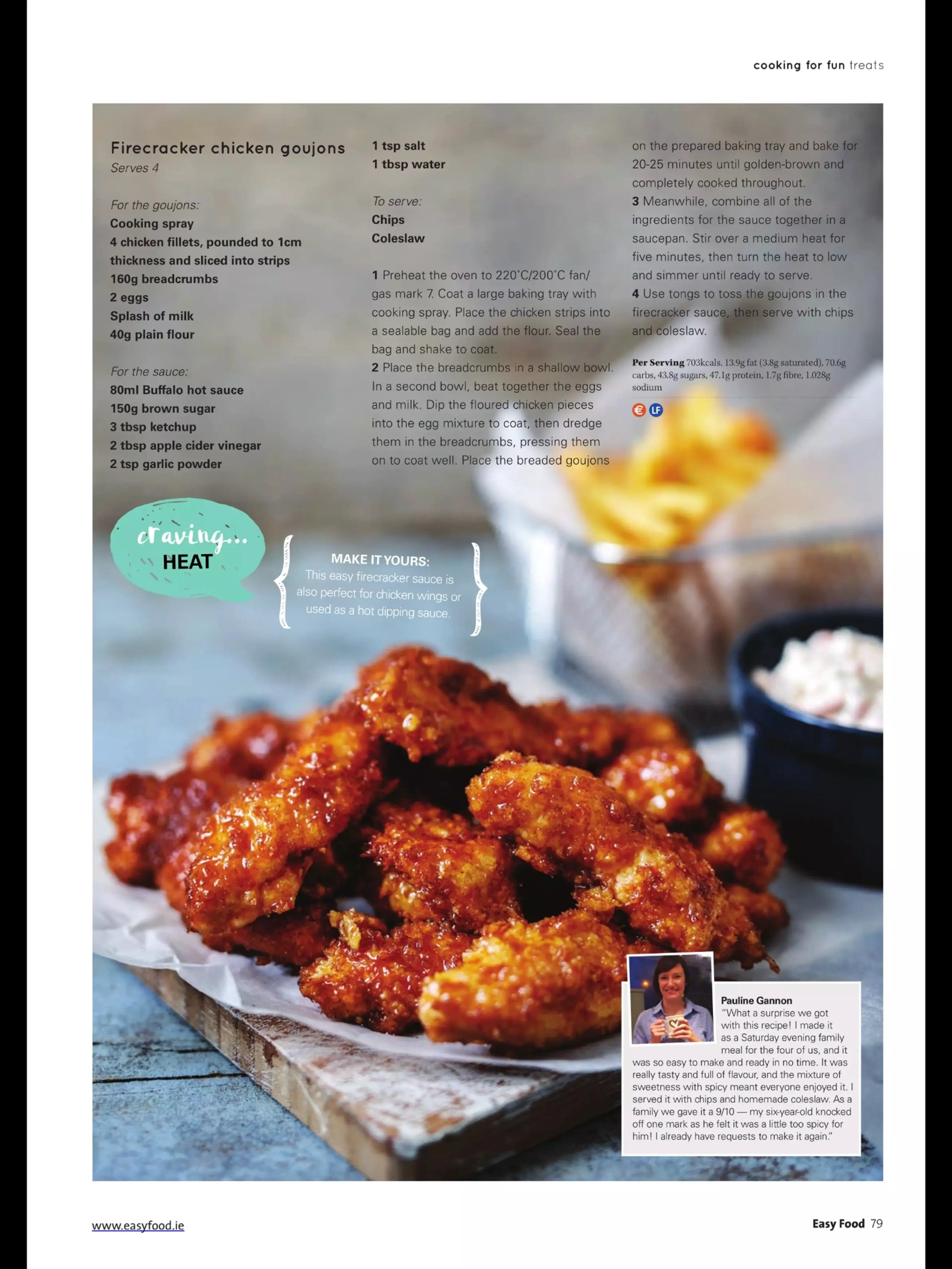 Firecracker chicken goujons