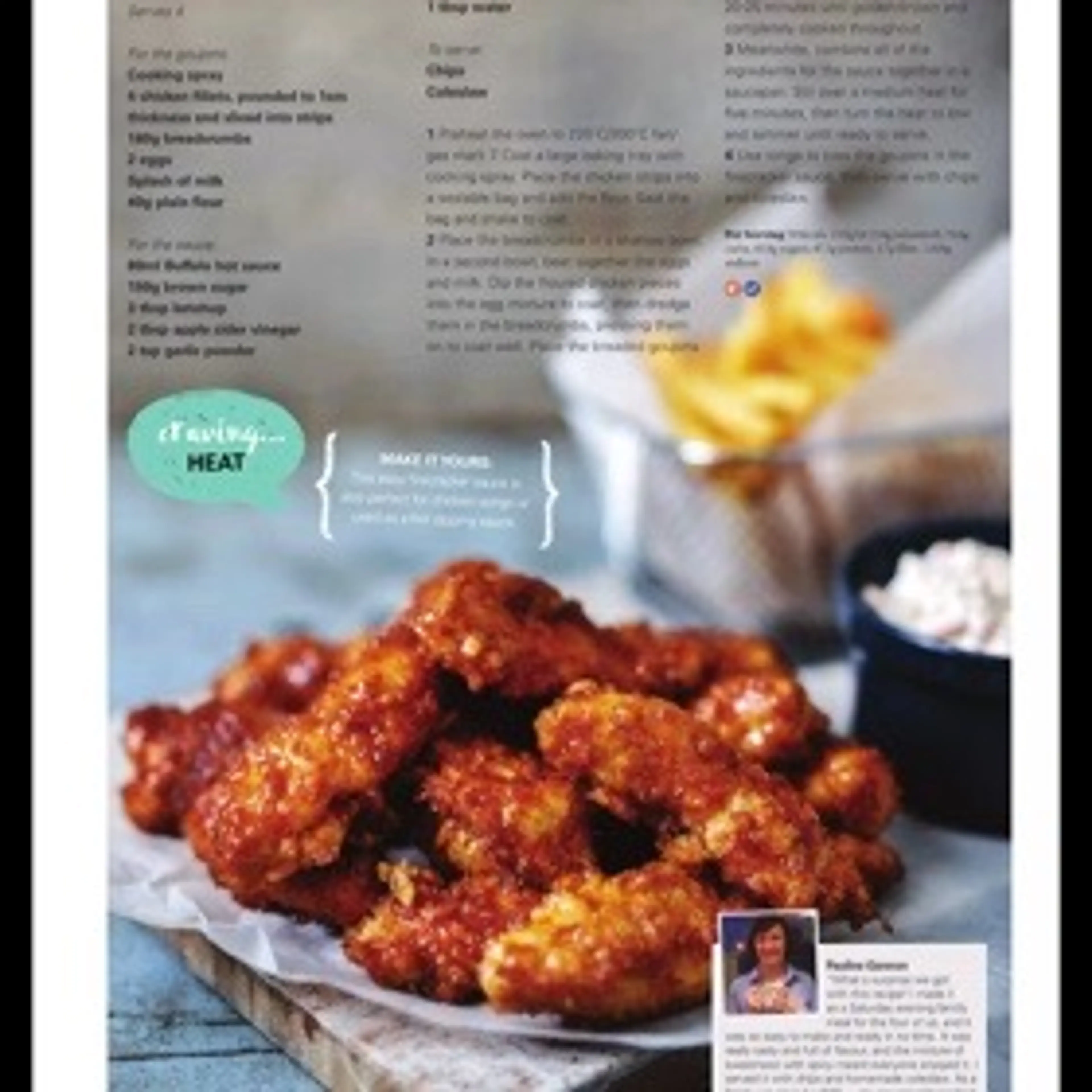 Firecracker chicken goujons