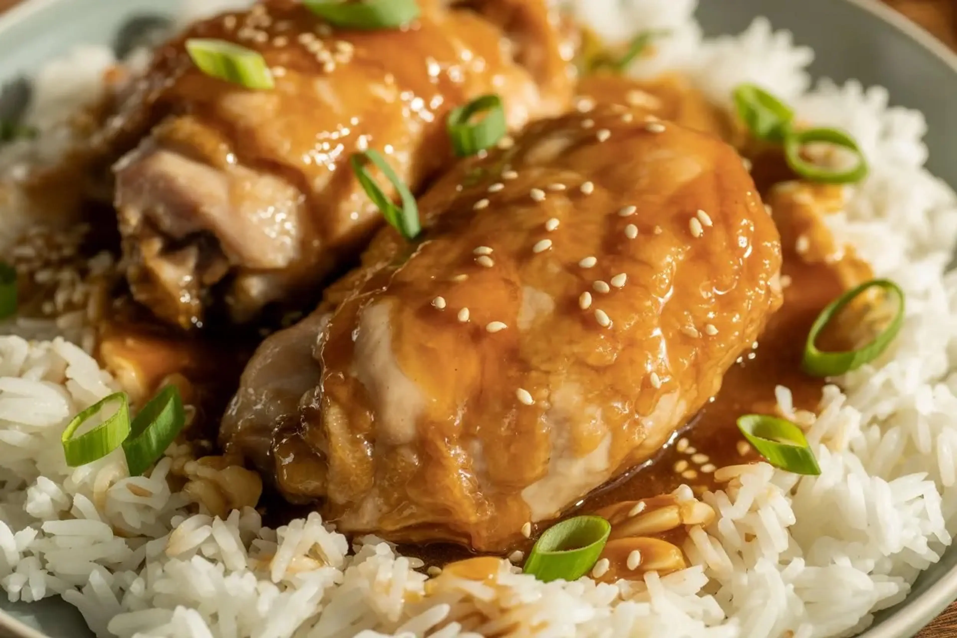 Honey Garlic Slow Cooker Chicken Thighs