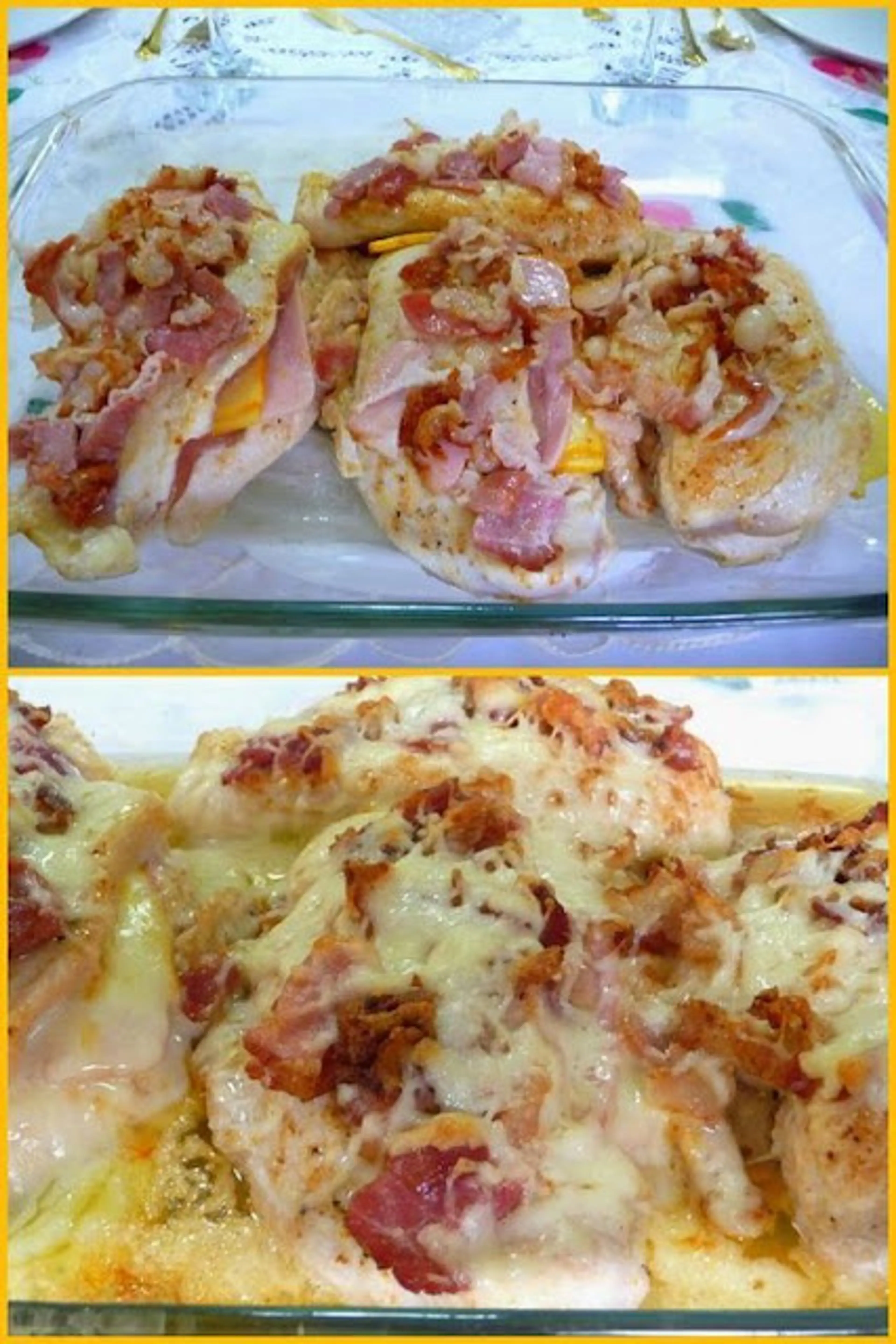 CHEESY HAM, CHICKEN AND BACON CASSEROLE