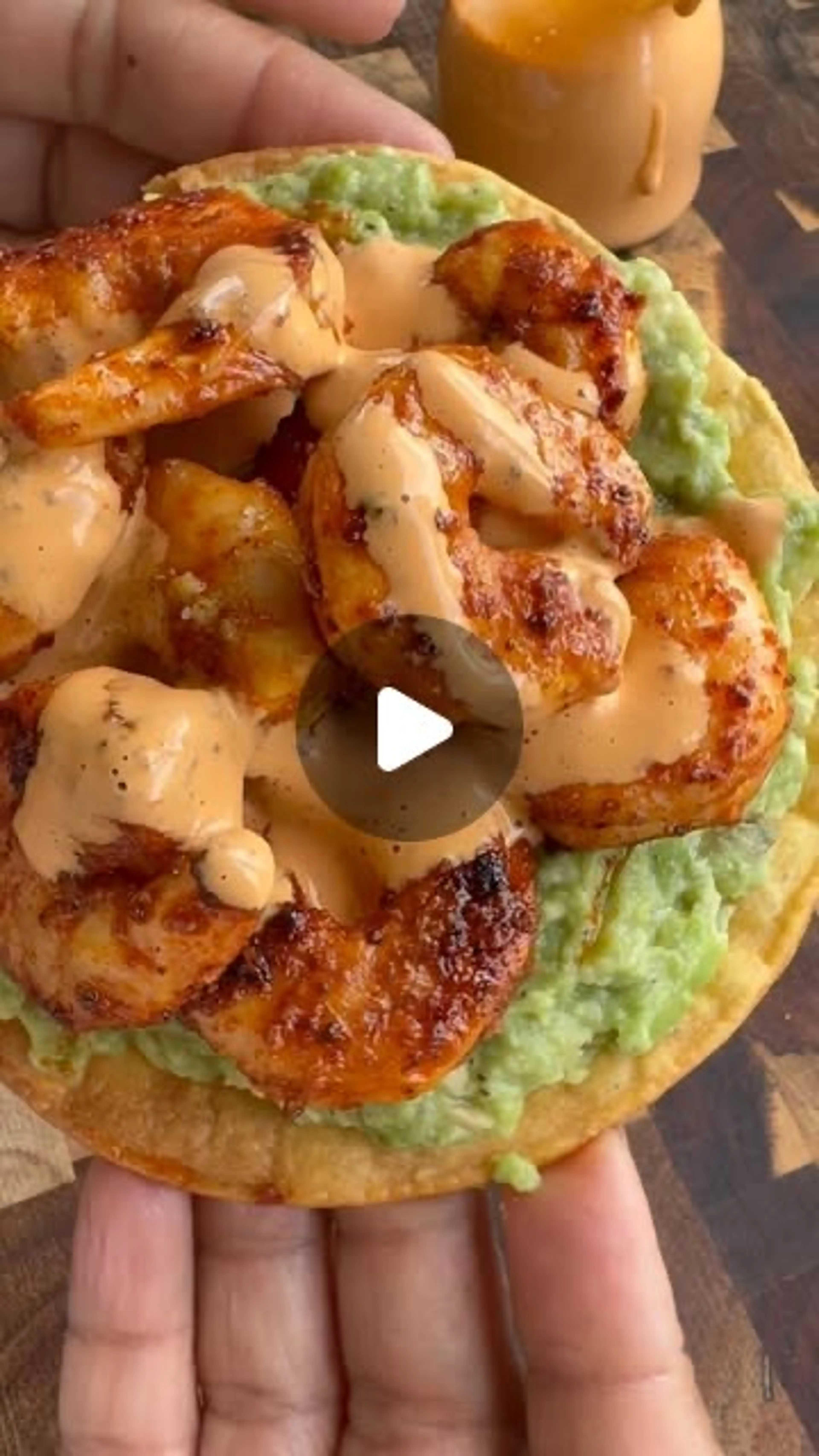 Guacamole and Shrimp Tostadas