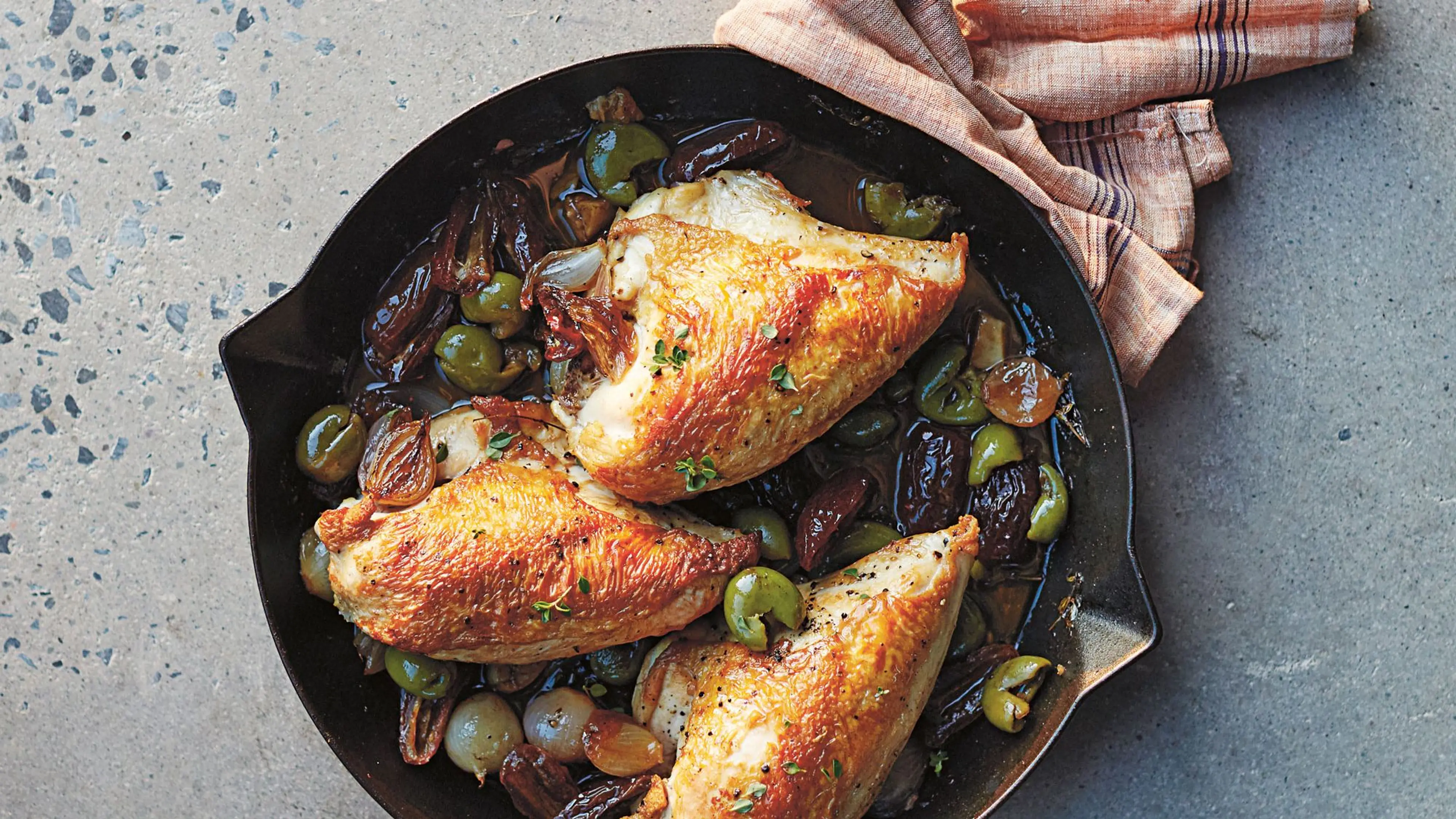 Pan-Roasted Chicken with Shallots and Dates