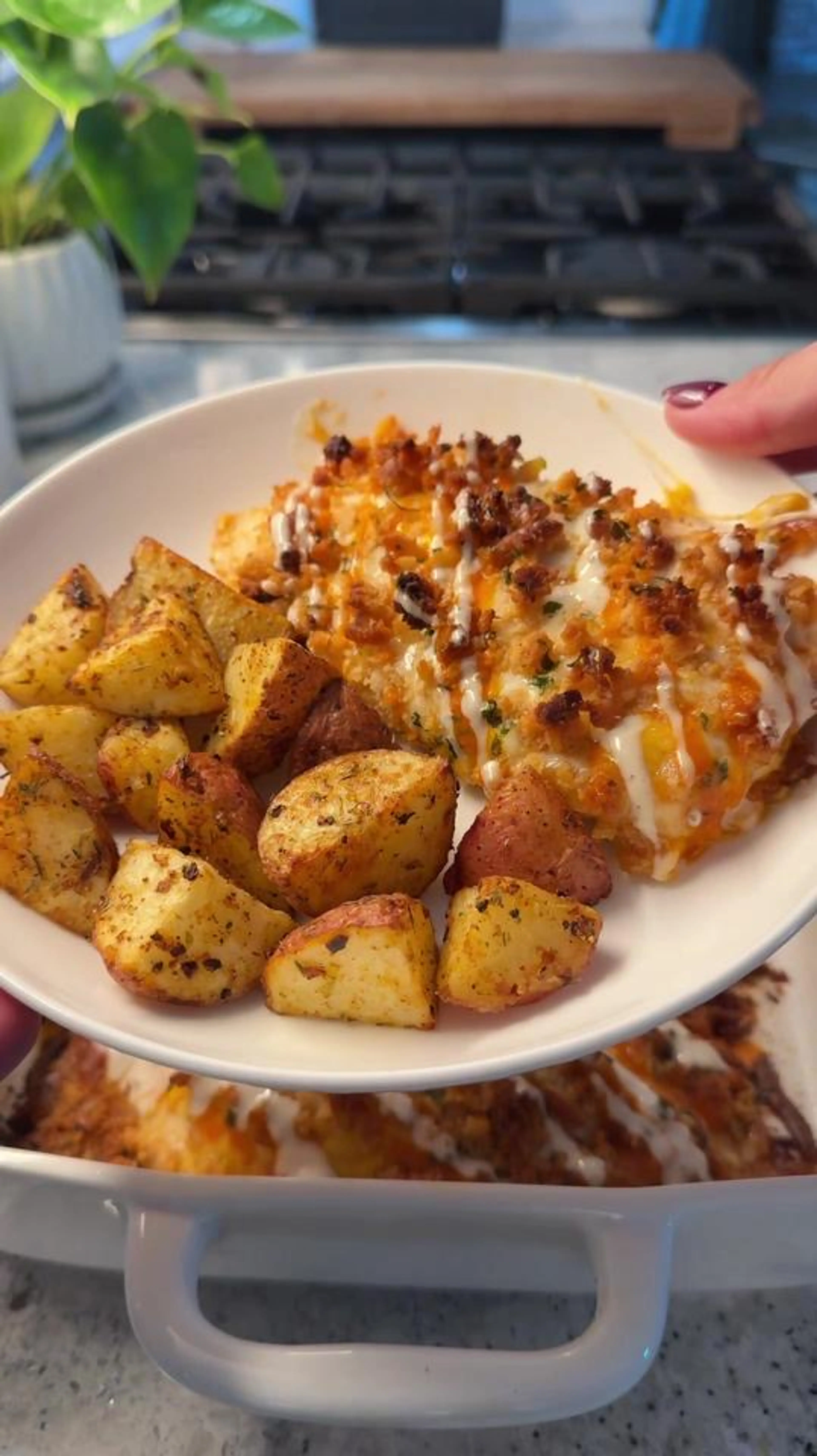 Crispy Ritz Buffalo Ranch Chicken Bake