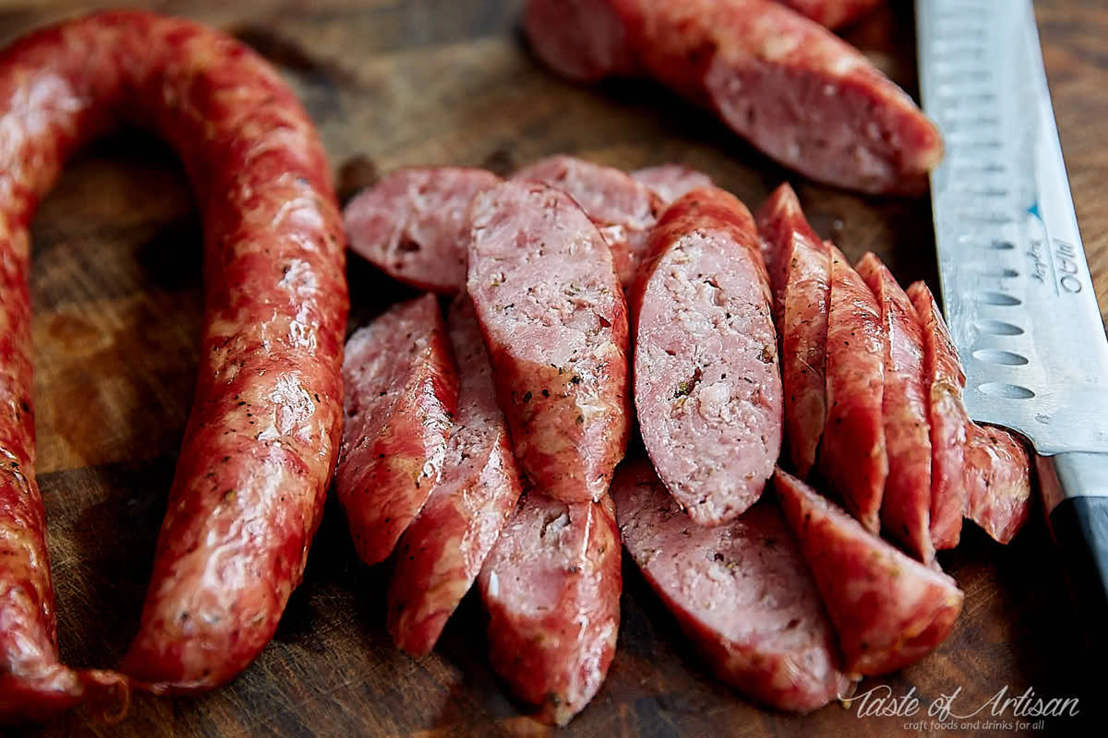 Homemade Swojska Polish Kielbasa