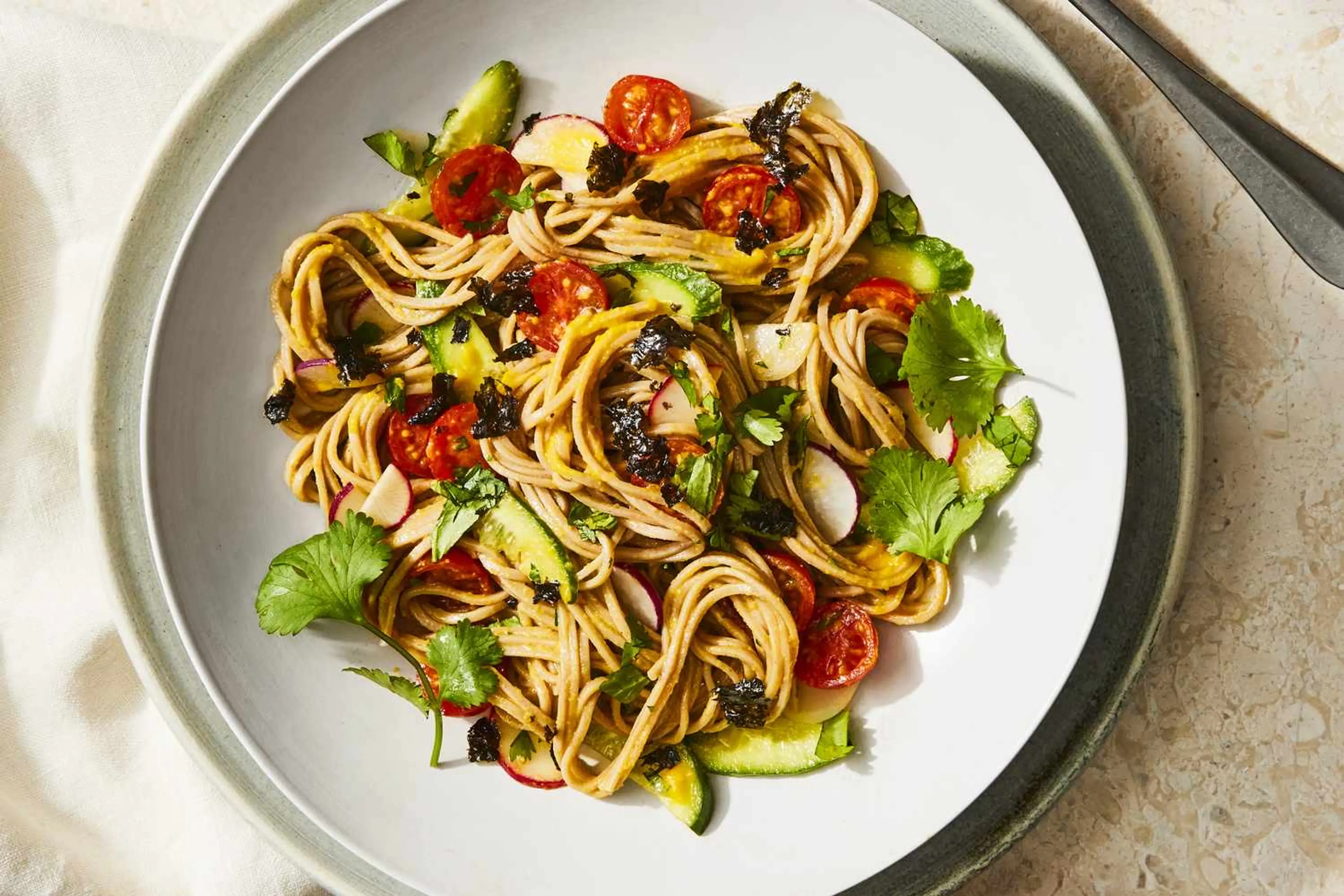 Chilled Noodle Salad with Carrot-Ginger Dressing